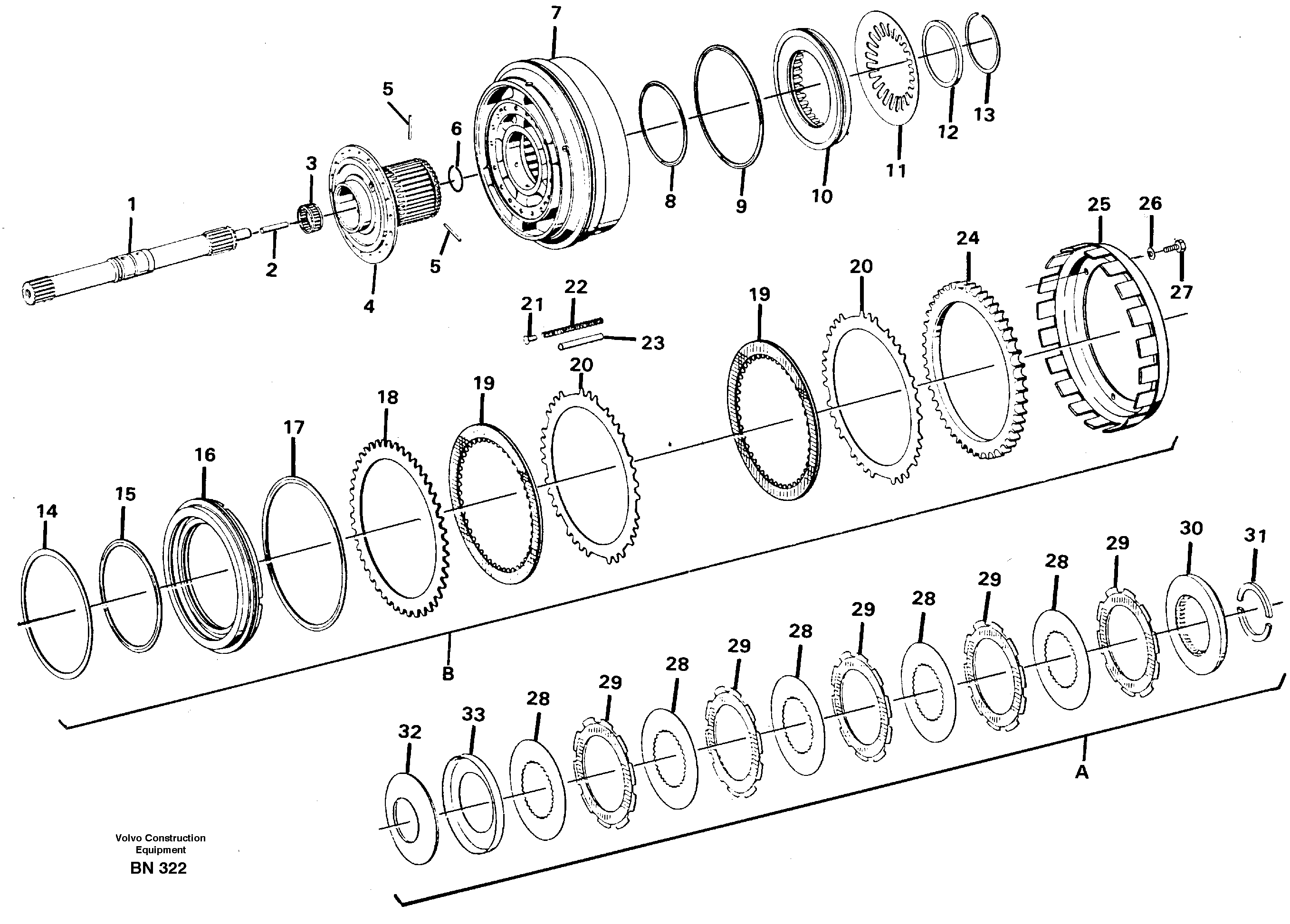 Схема запчастей Volvo A25C - 34681 Clutch A, B A25C