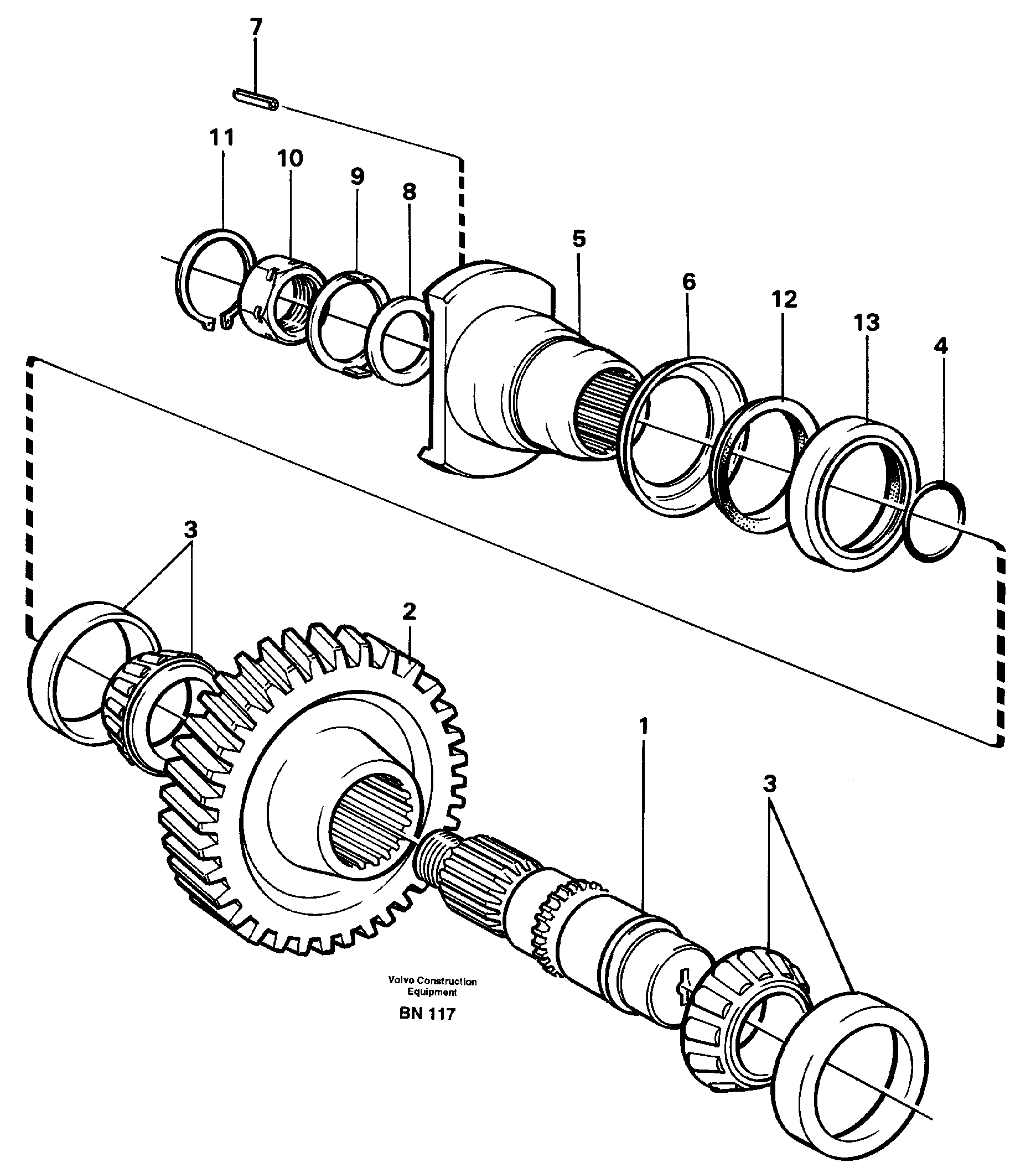Схема запчастей Volvo A25C - 16575 Lower shaft A25C