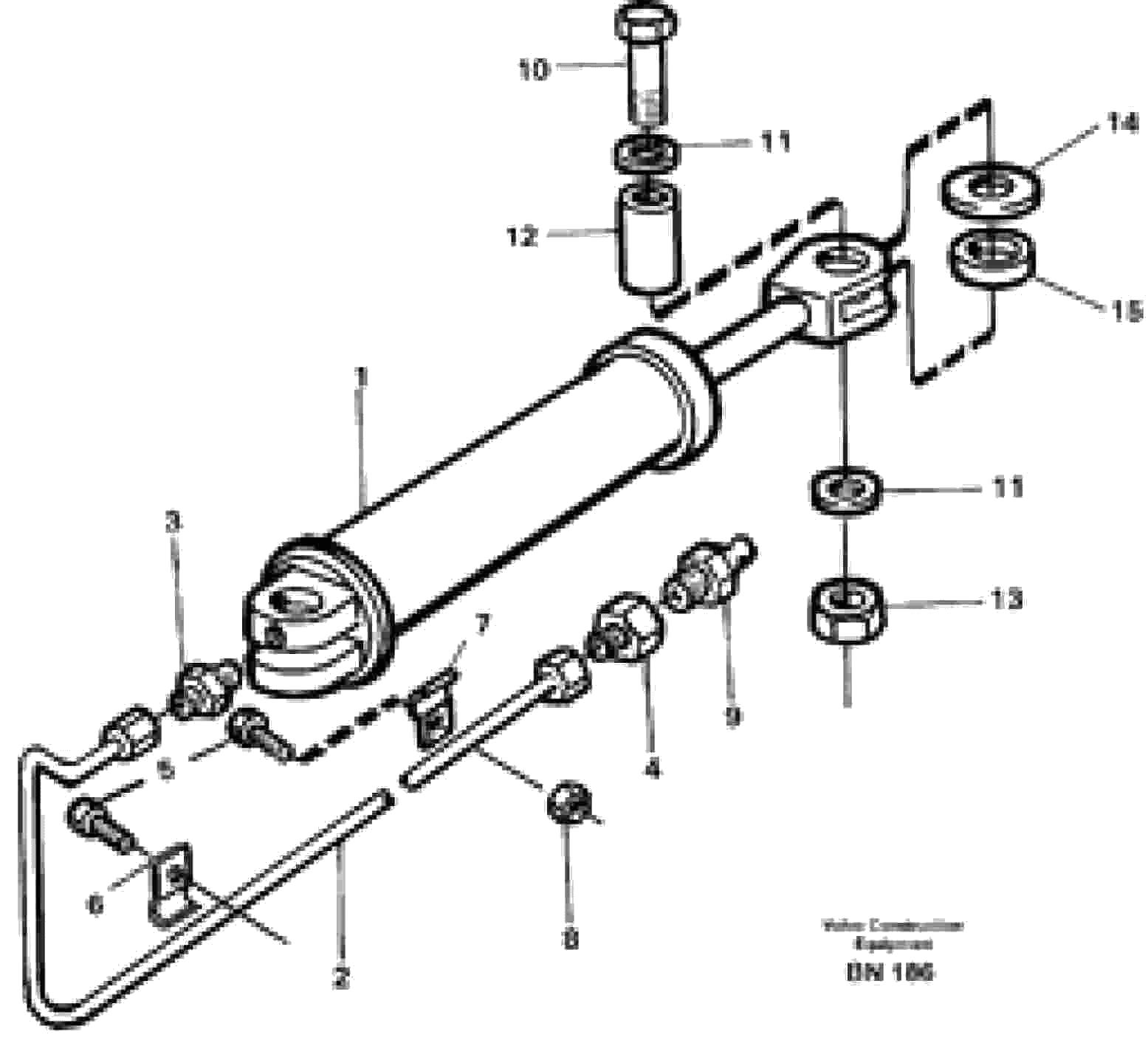 Схема запчастей Volvo A25C - 22194 Steering cylinder with fitting parts A25C