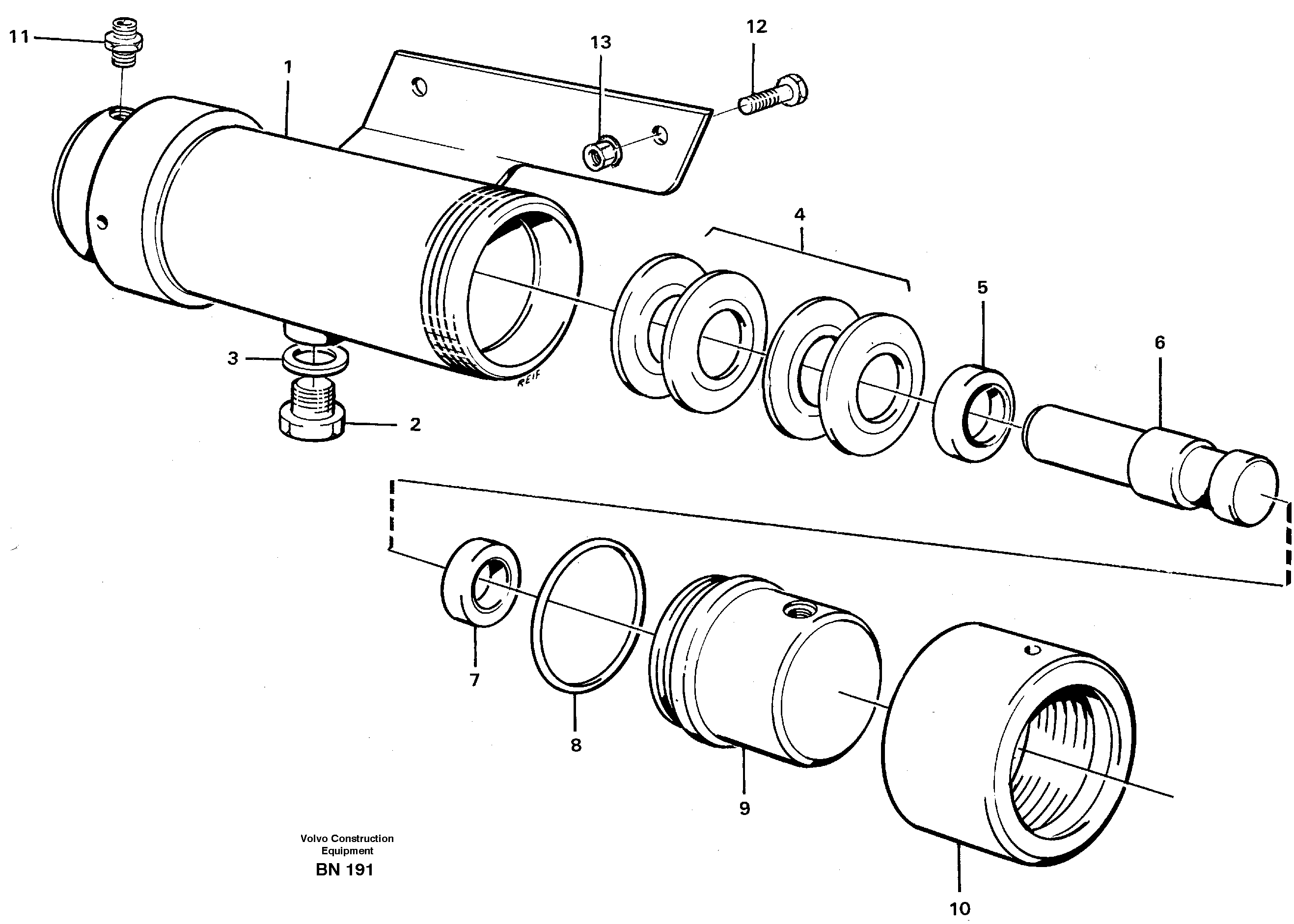 Схема запчастей Volvo A25C - 85755 Damping cylinder with fitting parts A25C