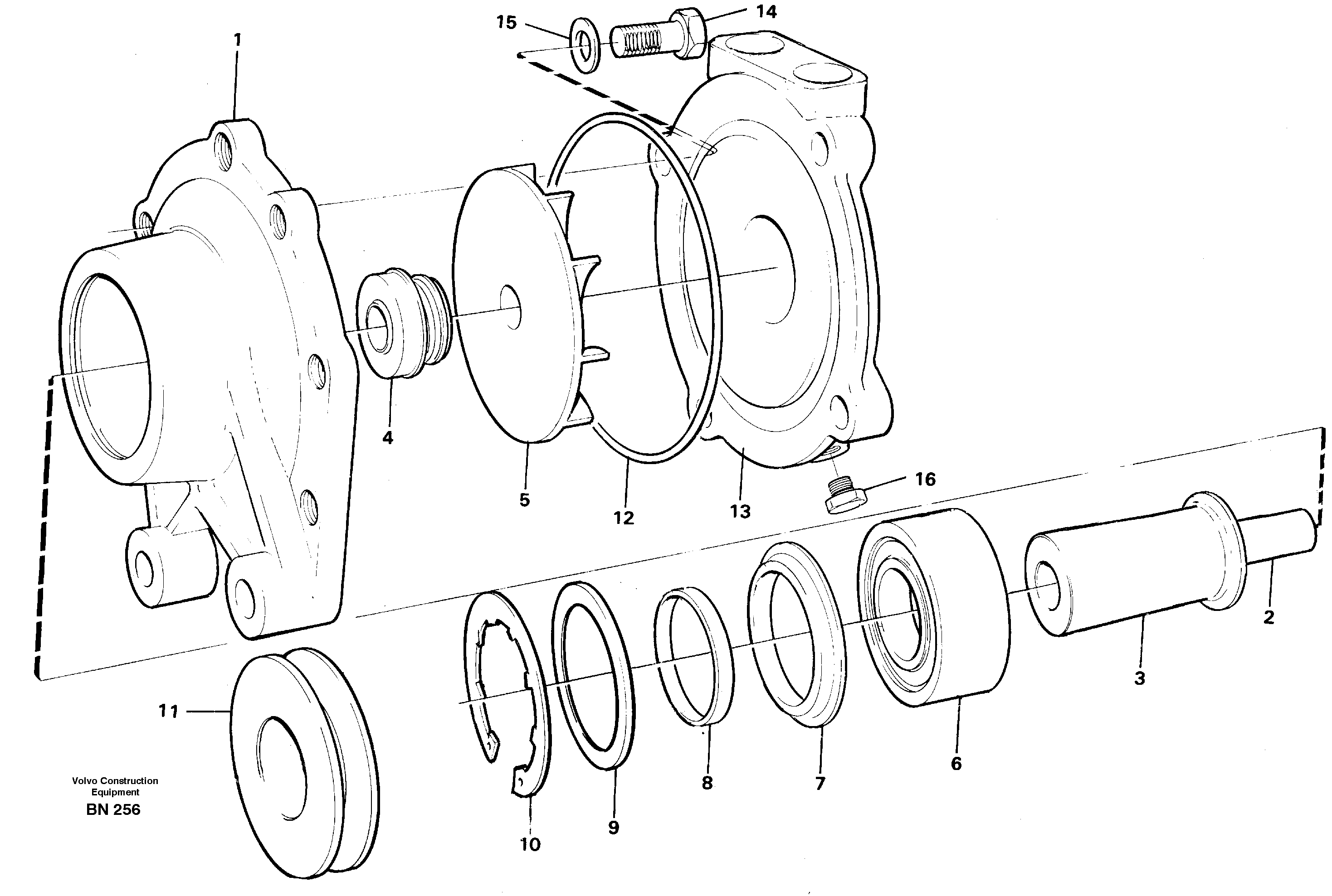 Схема запчастей Volvo A25C - 38486 Water pump, intercooler A25C