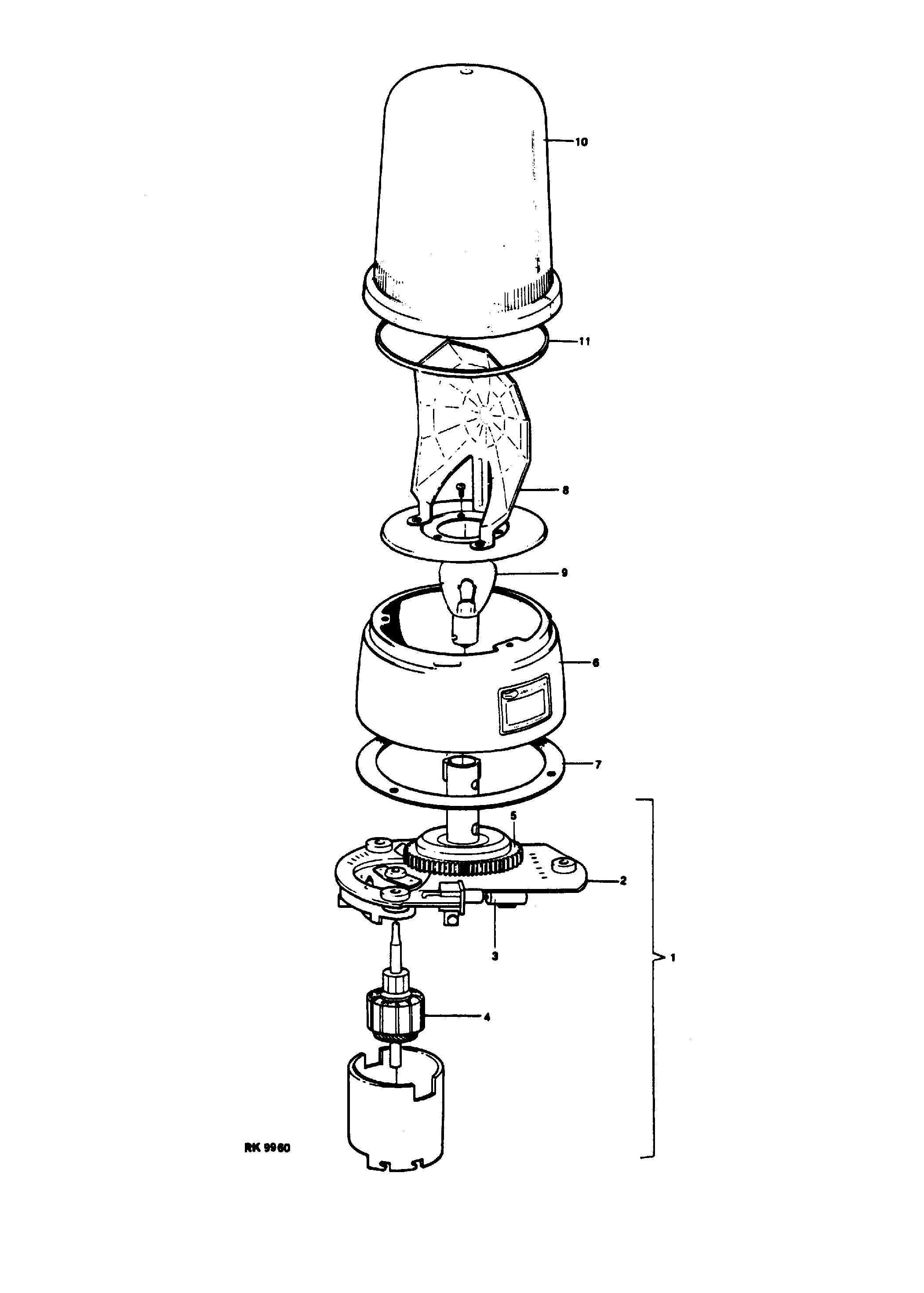 Схема запчастей Volvo 861 861 - 13014 Signal lantern with revolving light 98974 (6310) 