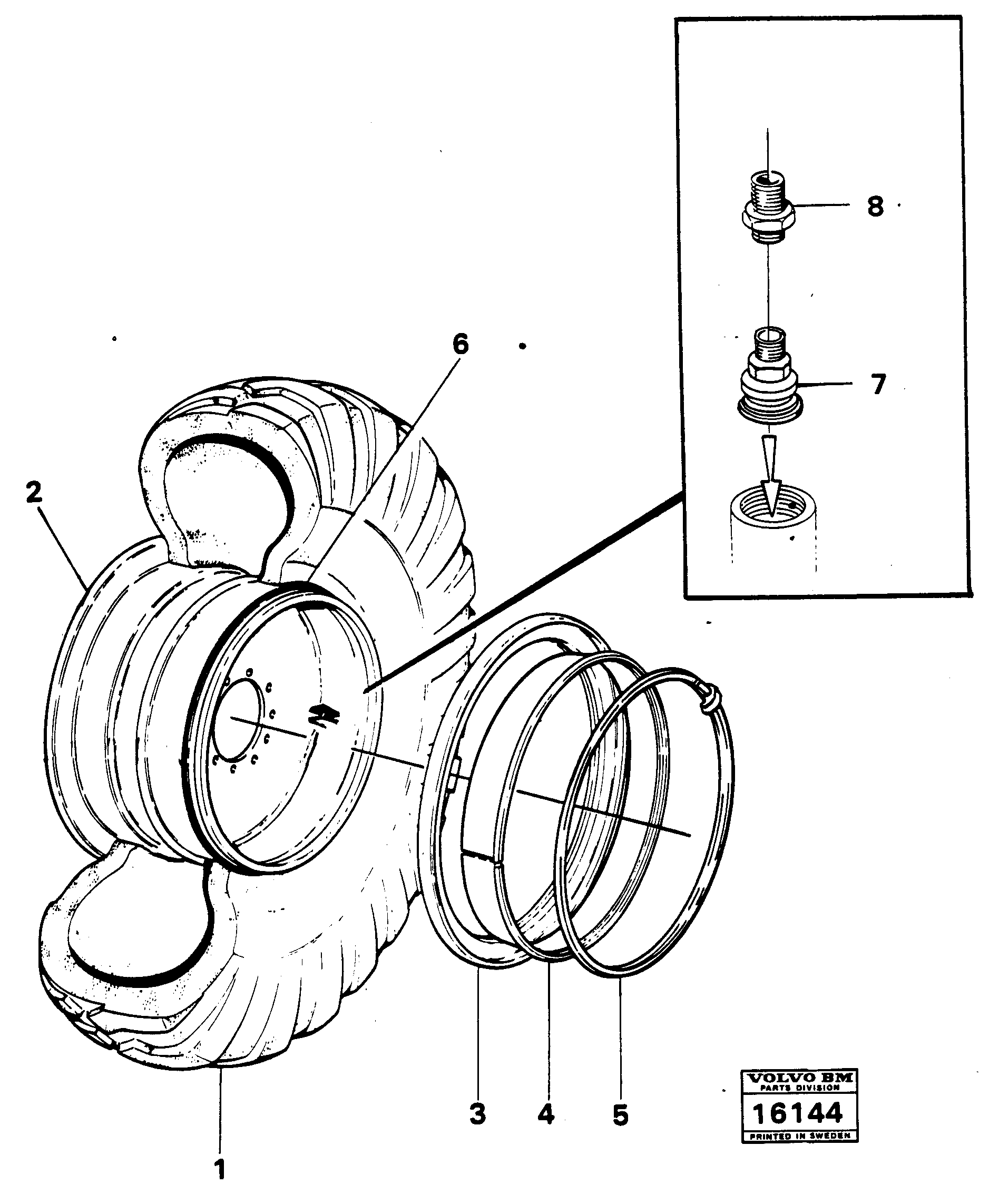 Схема запчастей Volvo 861 861 - 13024 Wheel equipment, tractor 