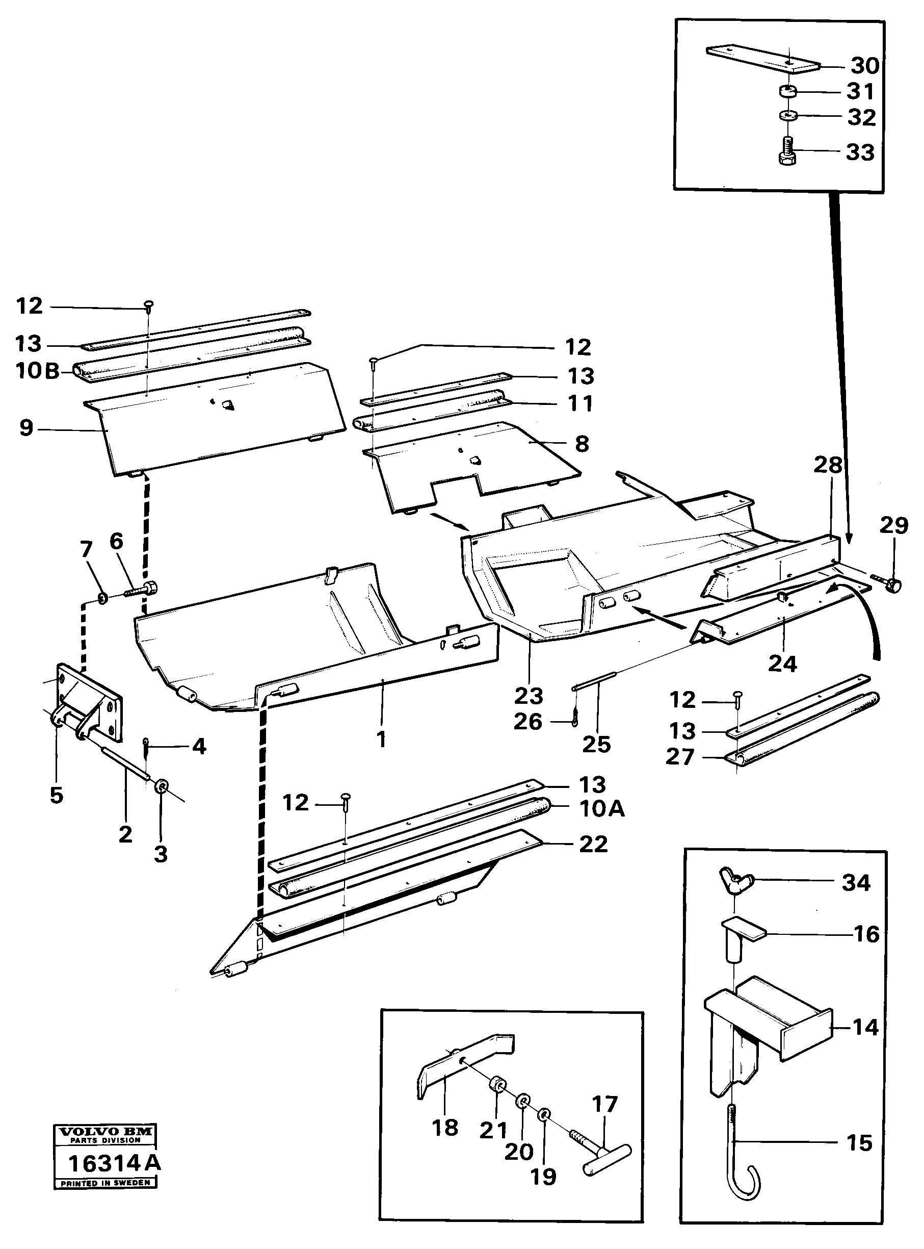 Схема запчастей Volvo 861 861 - 85820 Guard plates tractor 98988,98999,(6423) 