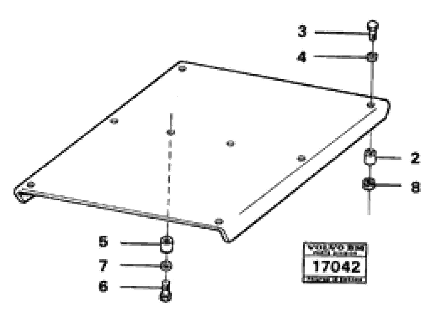 Схема запчастей Volvo 861 861 - 10016 Protective roof 99005 