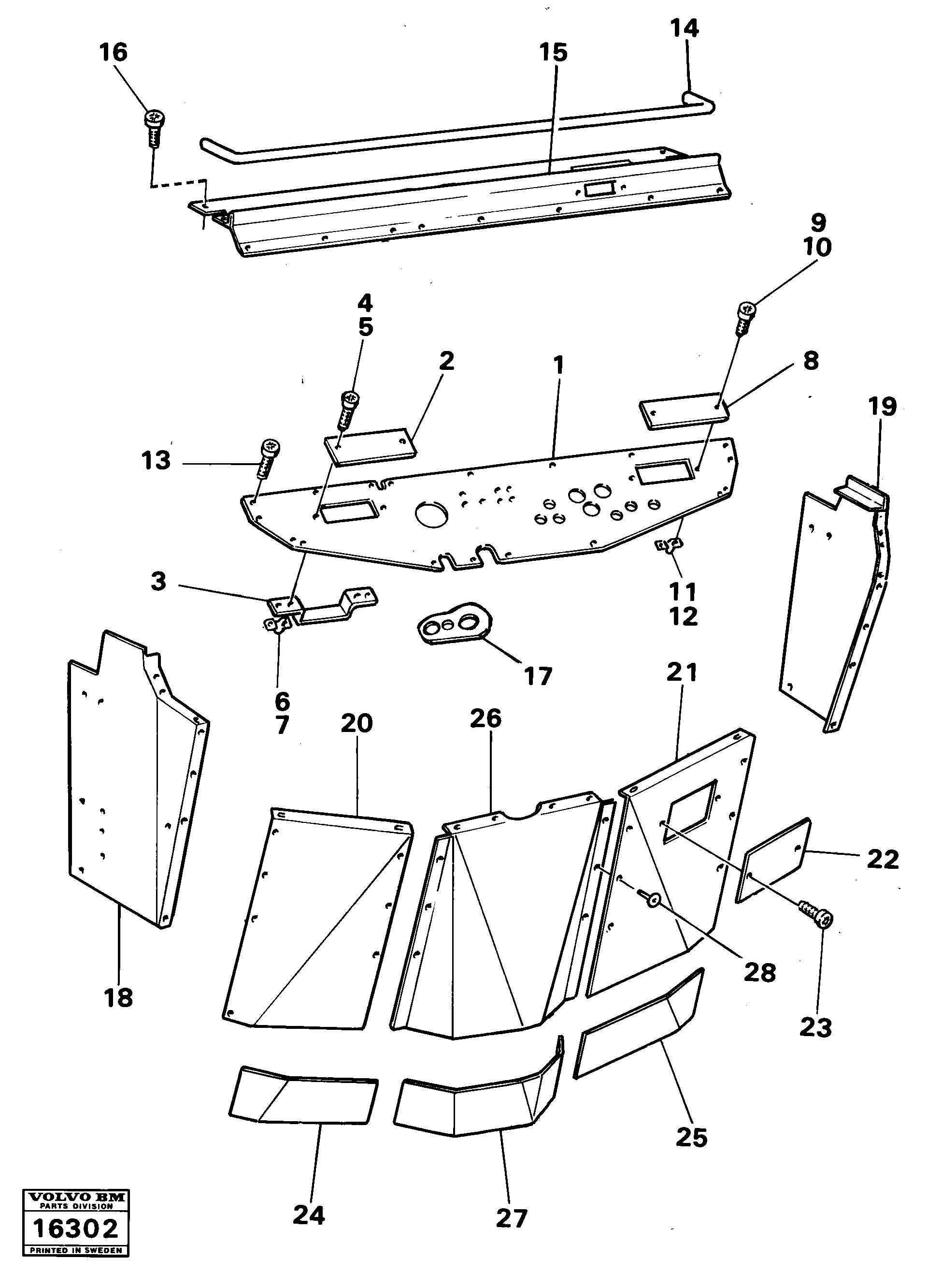 Схема запчастей Volvo 861 861 - 174 Instrument panel and cover plates Tillv Nr -59471 