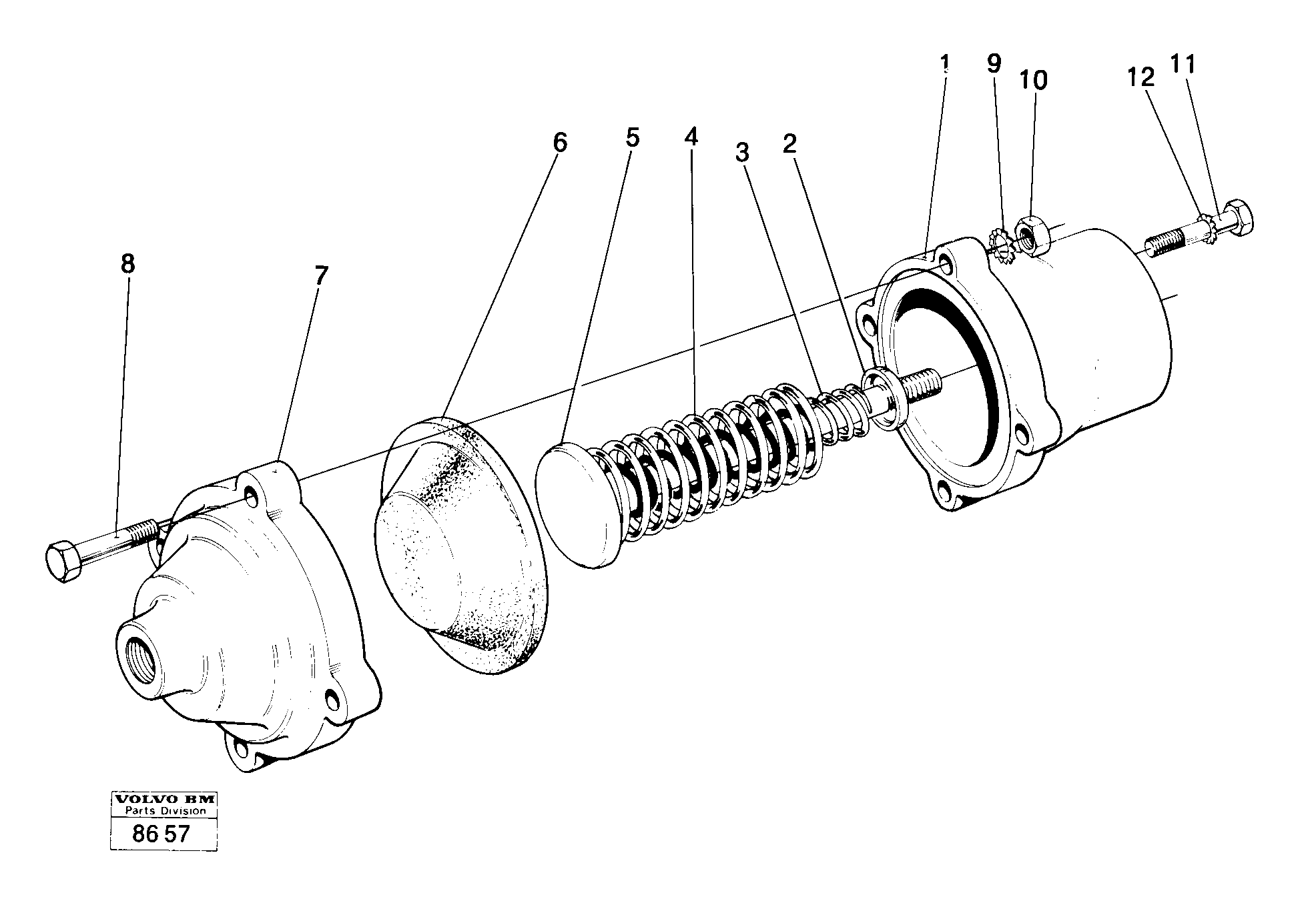 Схема запчастей Volvo 861 861 - 11575 Pneumatic cylinder tilt limiting 