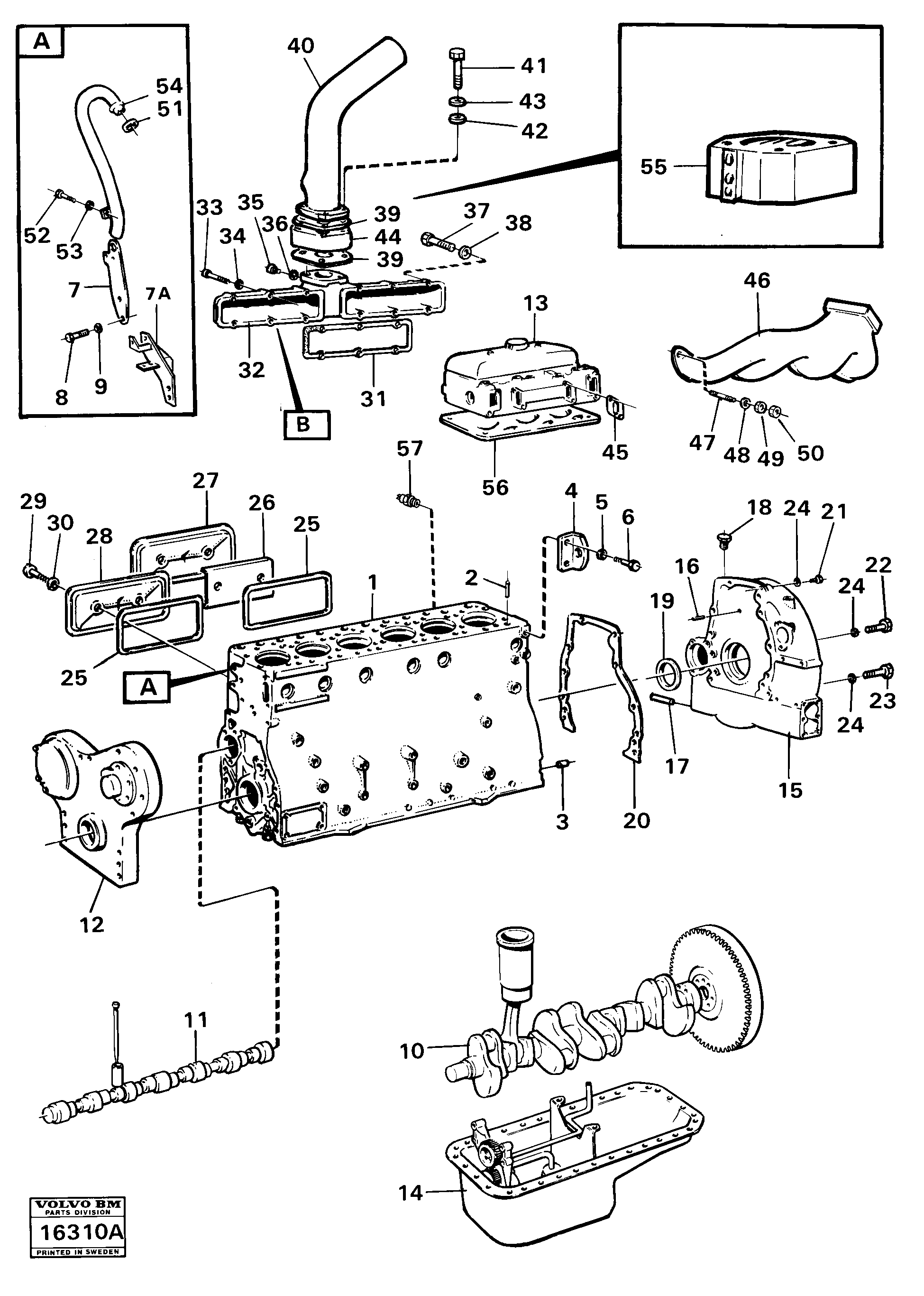 Схема запчастей Volvo 861 861 - 98946 Engine with fitting parts 