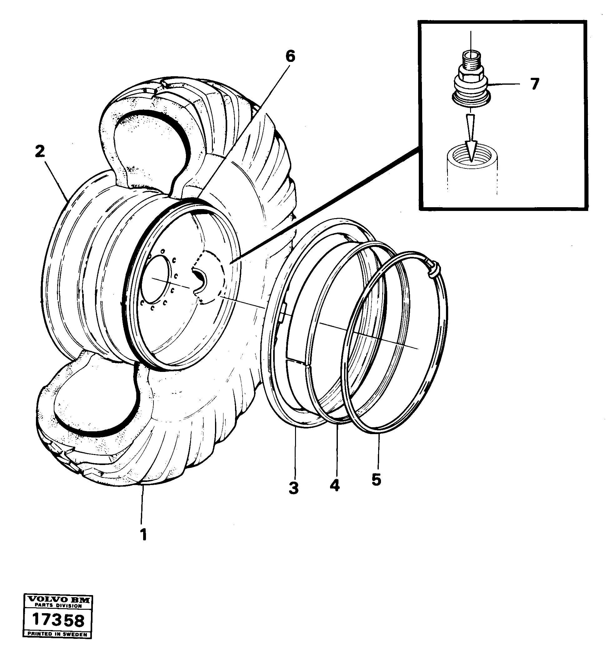 Схема запчастей Volvo 5350 5350 - 18326 Wheel equipment 