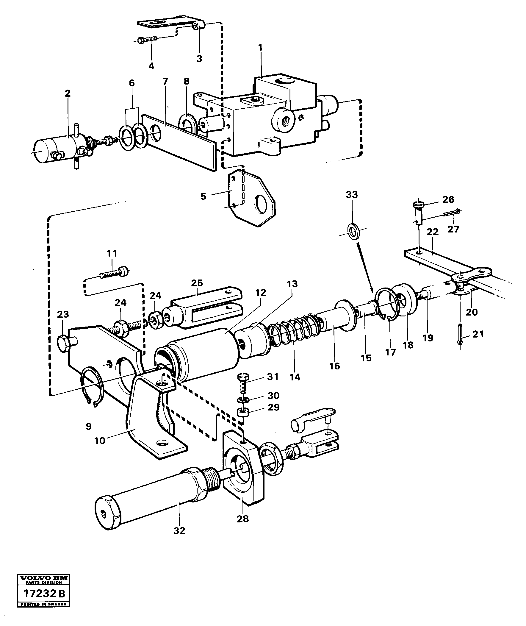 Схема запчастей Volvo 5350 5350 - 181 Spool control for tipping valve 99158, 99671 