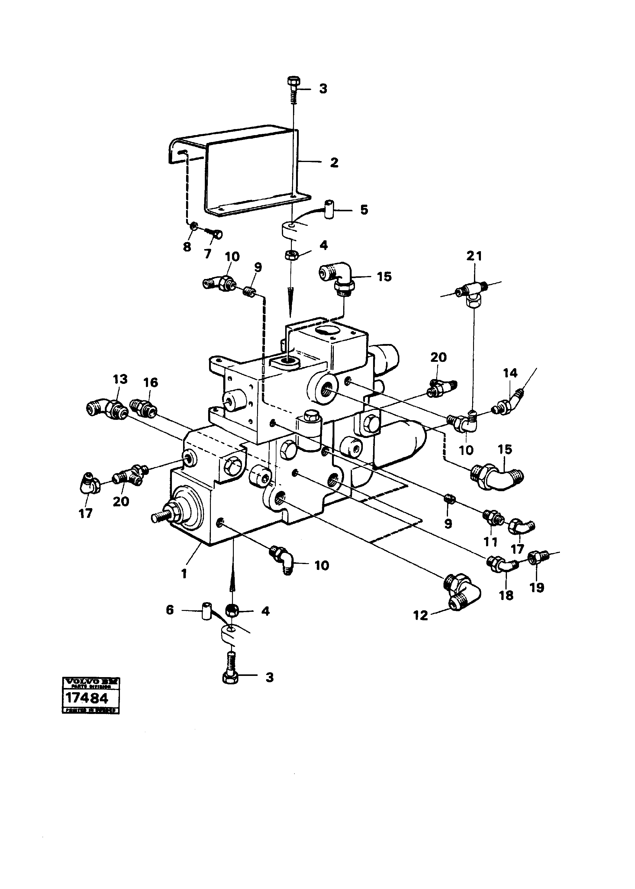 Схема запчастей Volvo 5350 5350 - 81688 Pilot and tipping valve, fitting Tillv Nr 2124 - 