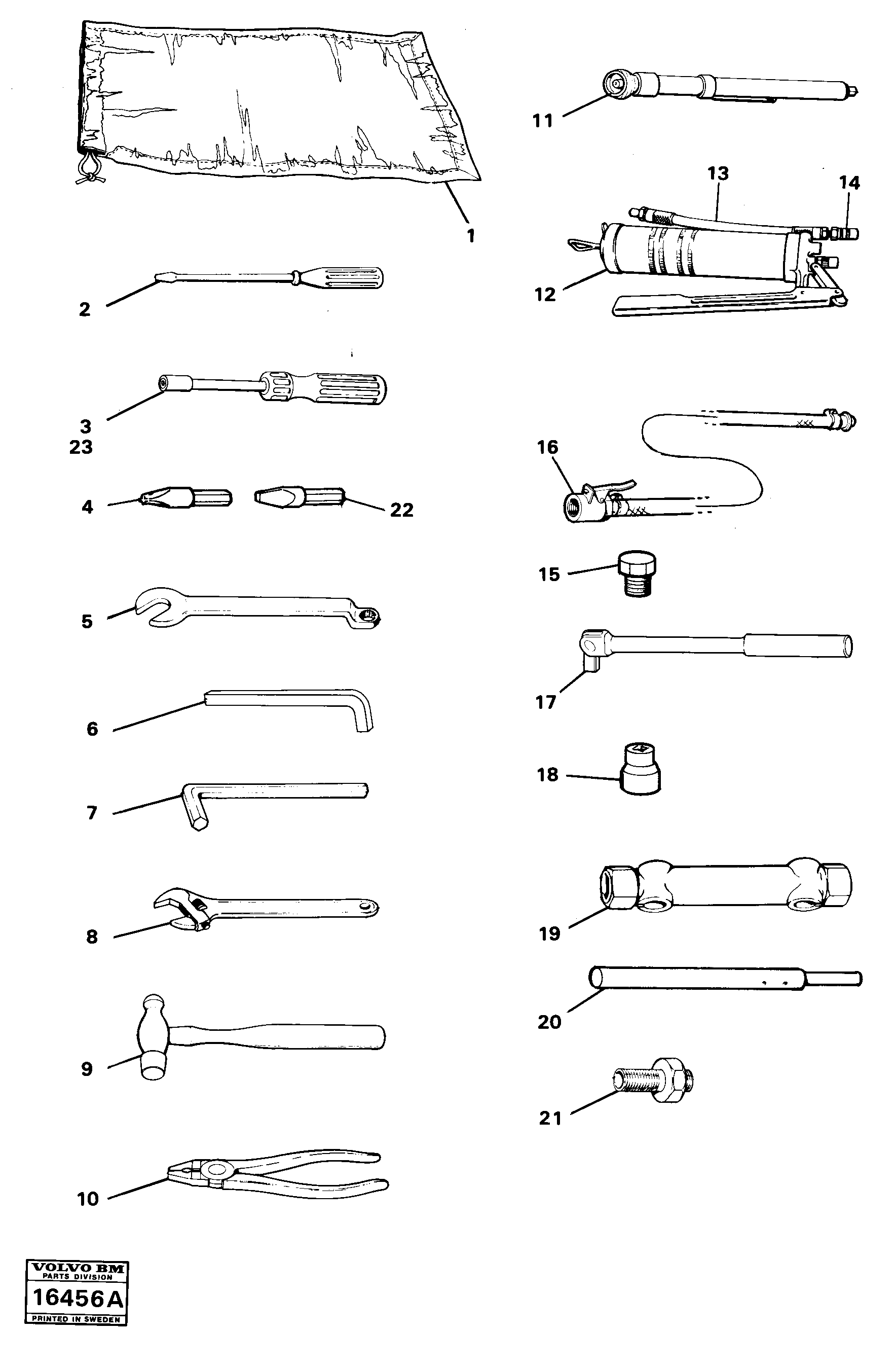 Схема запчастей Volvo 5350 5350 - 52133 Tools 98864 Tillv Nr -1616 