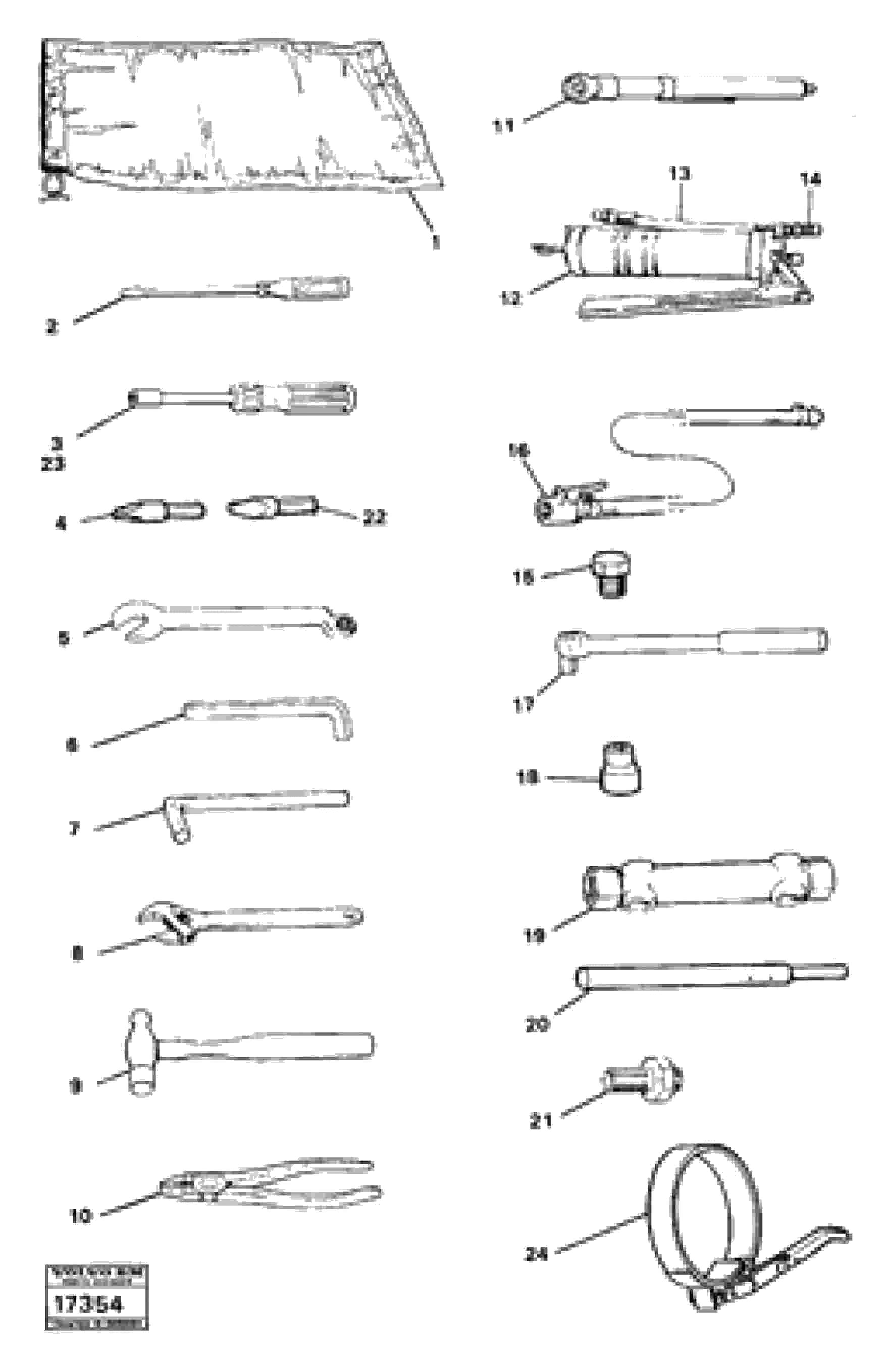 Схема запчастей Volvo 5350 5350 - 52134 Tools 99589 Tillv Nr 1800- 