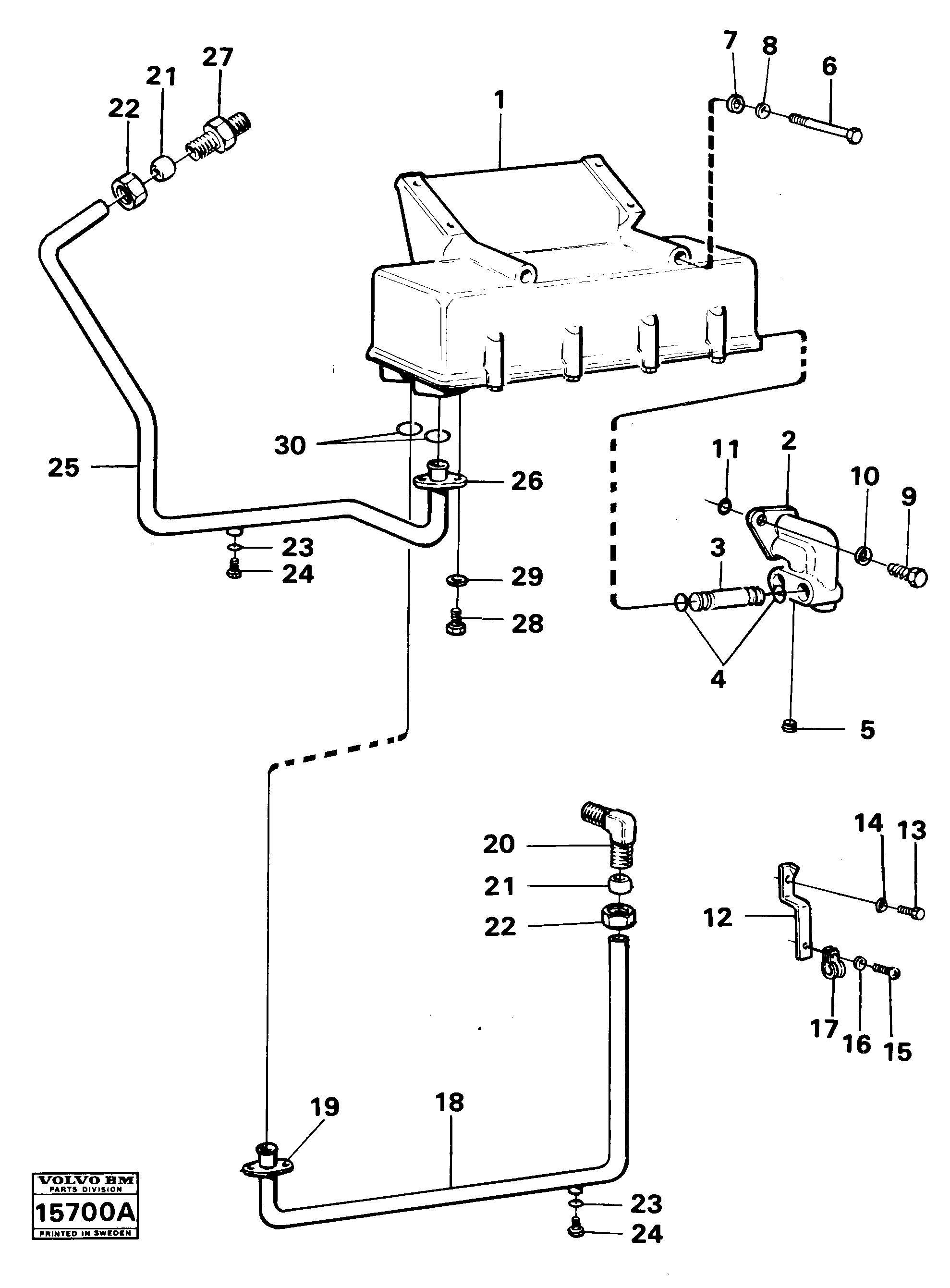 Схема запчастей Volvo 5350 5350 - 101906 Oil cooler with fitting parts 