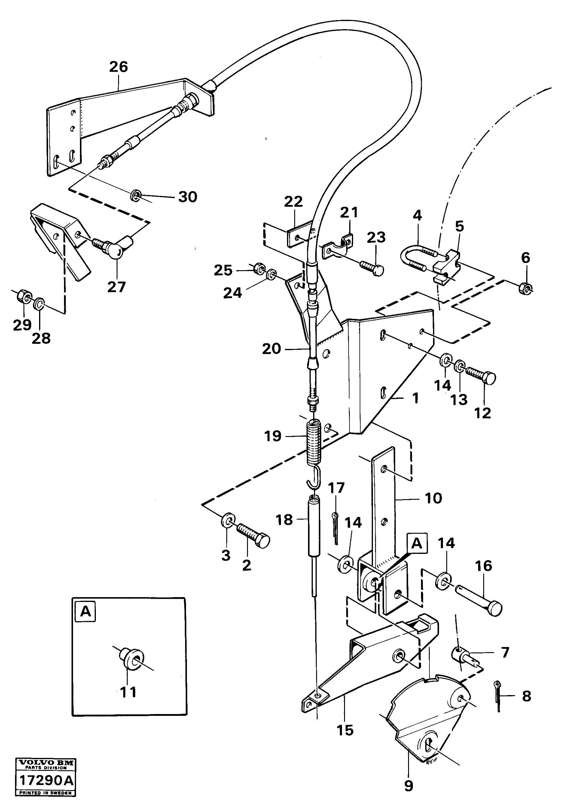 Схема запчастей Volvo 5350 5350 - 2094 Shift mechanism with lockprod nr 37004 Tillv Nr 1800- 