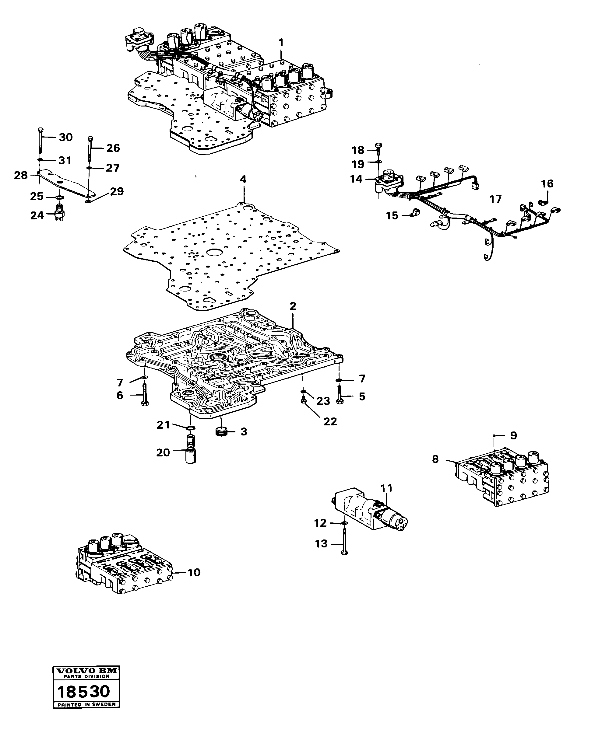 Схема запчастей Volvo 5350B Volvo BM 5350B SER NO 2229 - 3999 - 1966 Selector valves 