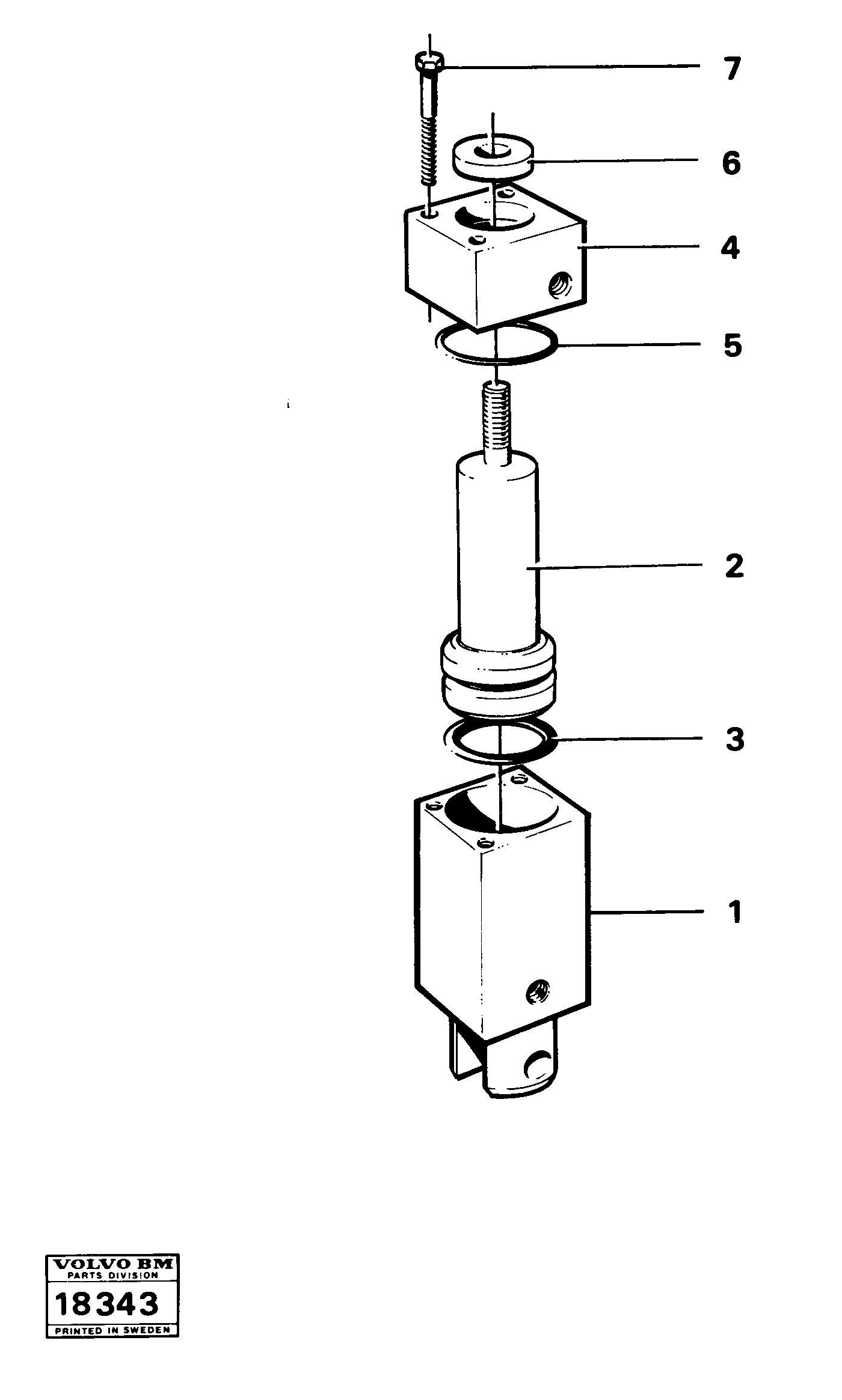 Схема запчастей Volvo 5350B Volvo BM 5350B SER NO 2229 - 3999 - 19748 Pneumatic cylinder 