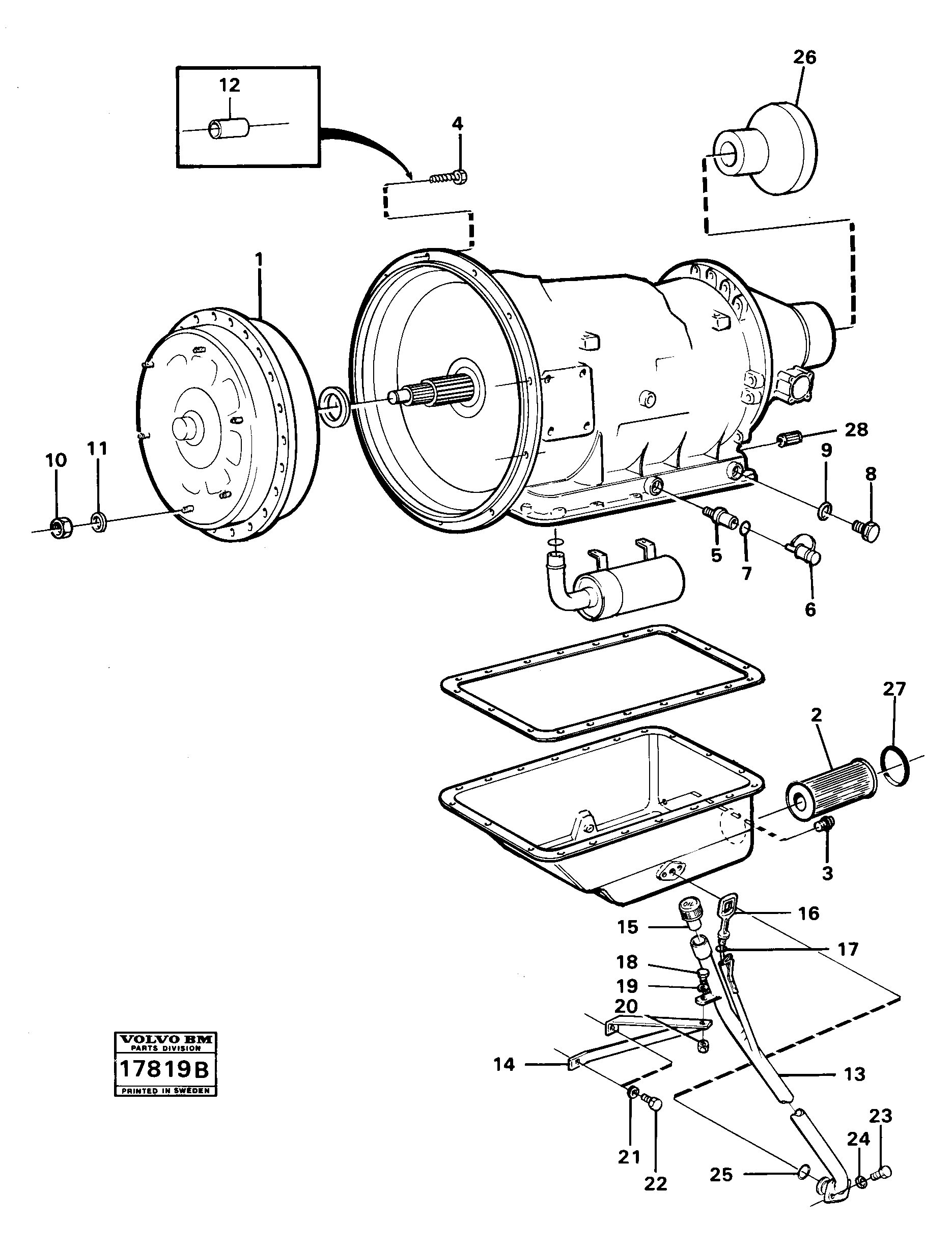 Схема запчастей Volvo 5350B Volvo BM 5350B SER NO 2229 - 3999 - 92607 Gear box 