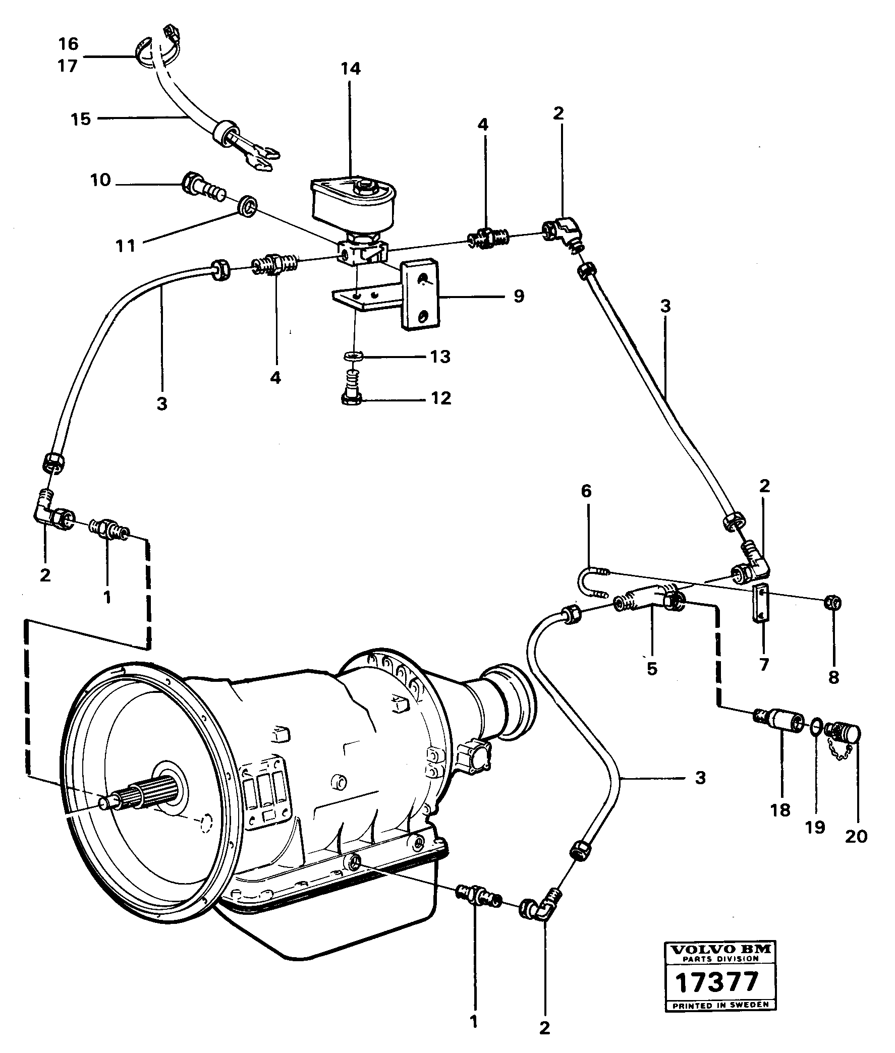 Схема запчастей Volvo 5350B Volvo BM 5350B SER NO 2229 - 3999 - 96261 Lock-up-valve 