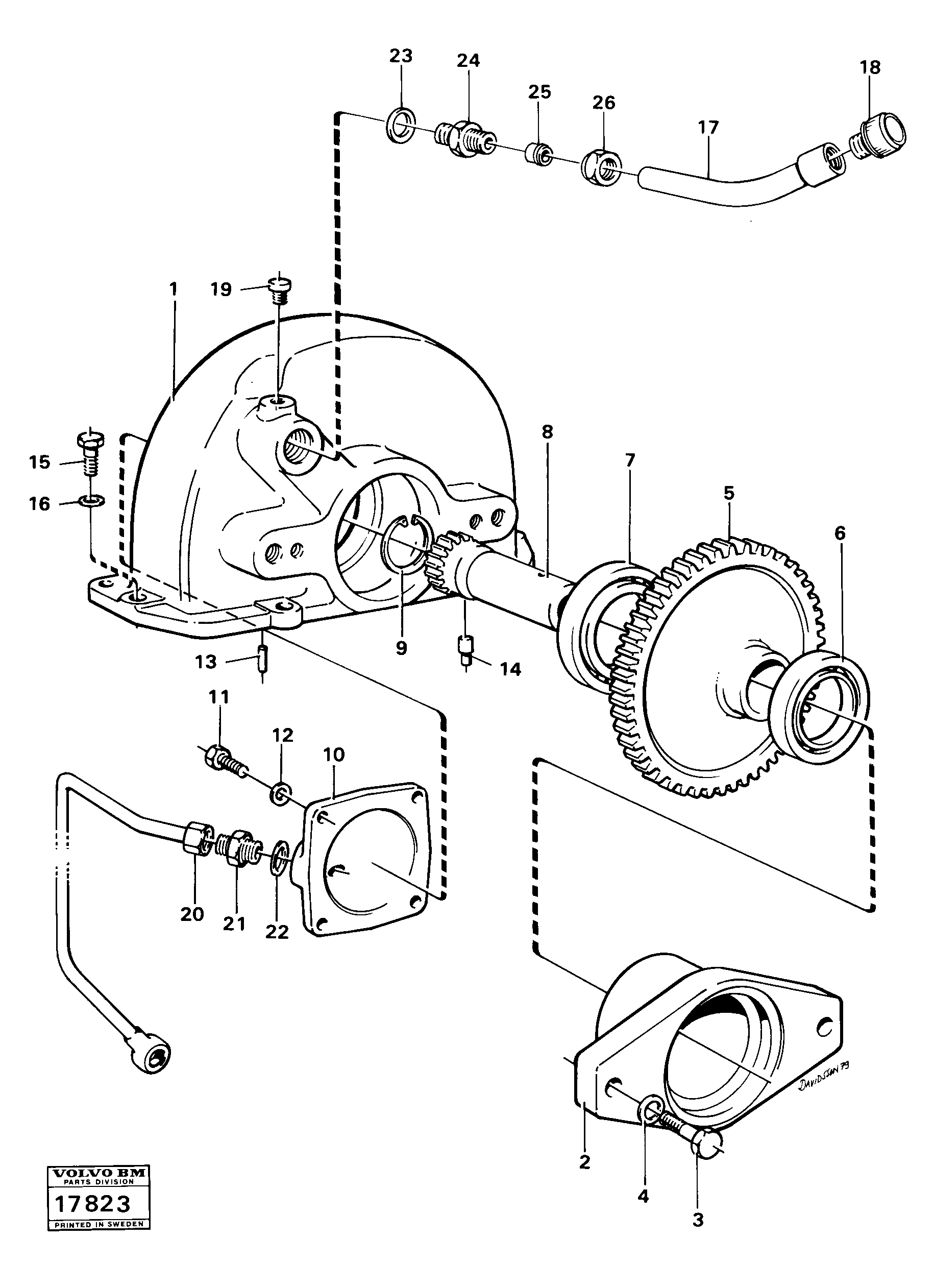 Схема запчастей Volvo 5350B Volvo BM 5350B SER NO 2229 - 3999 - 1175 Pump drive 