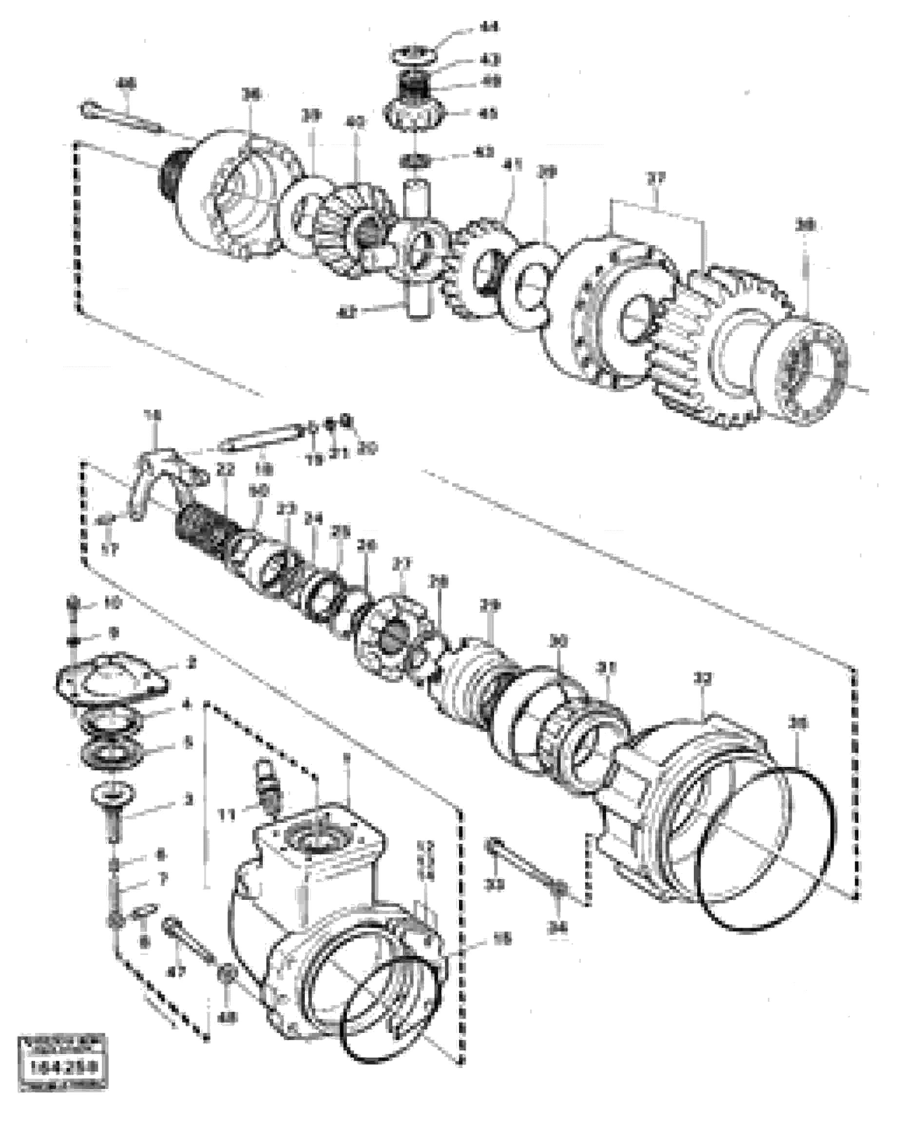 Схема запчастей Volvo 5350B Volvo BM 5350B SER NO 2229 - 3999 - 1974 Differential 