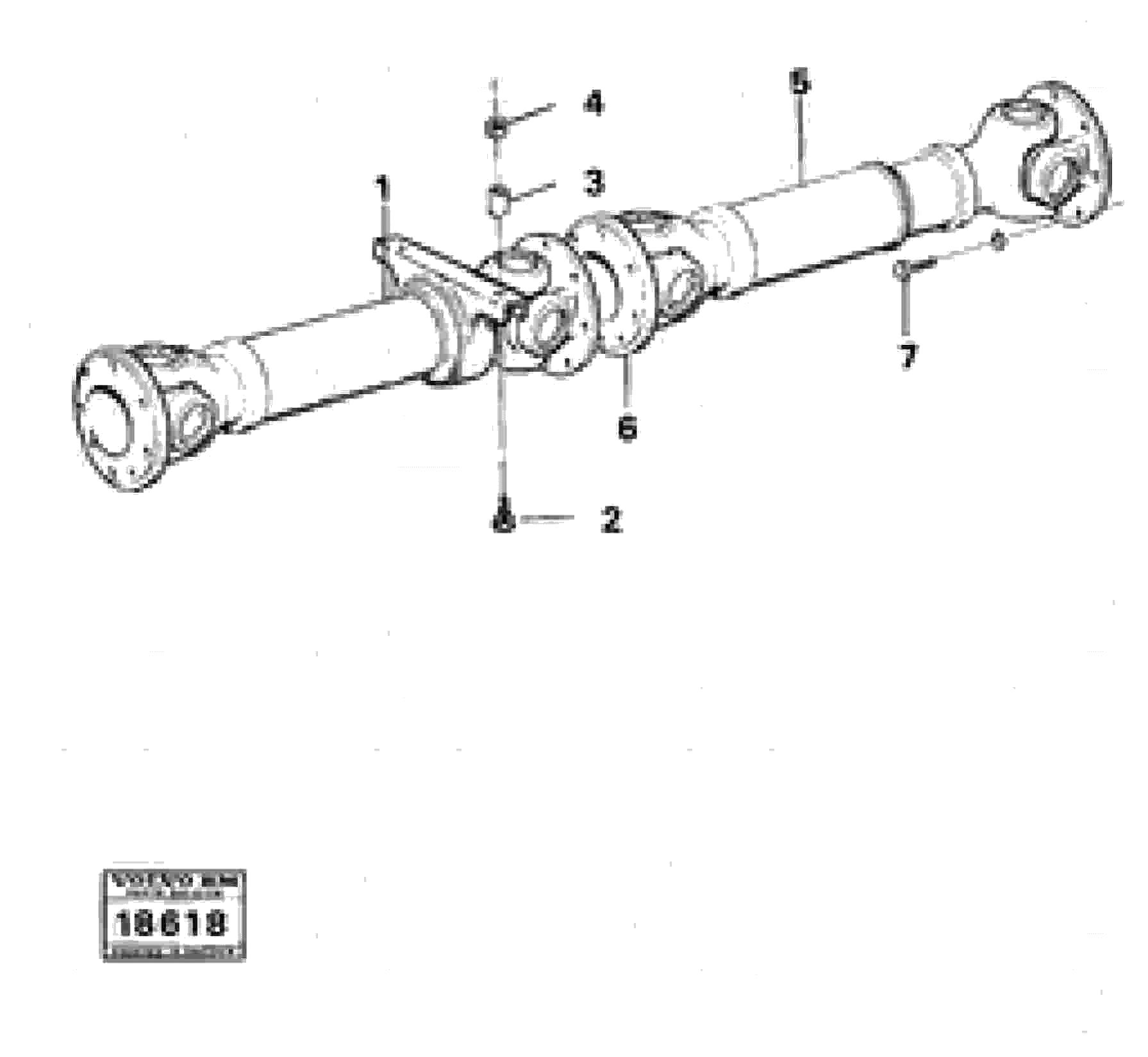 Схема запчастей Volvo 5350B Volvo BM 5350B SER NO 2229 - 3999 - 10085 Propeller shaft, trailer 