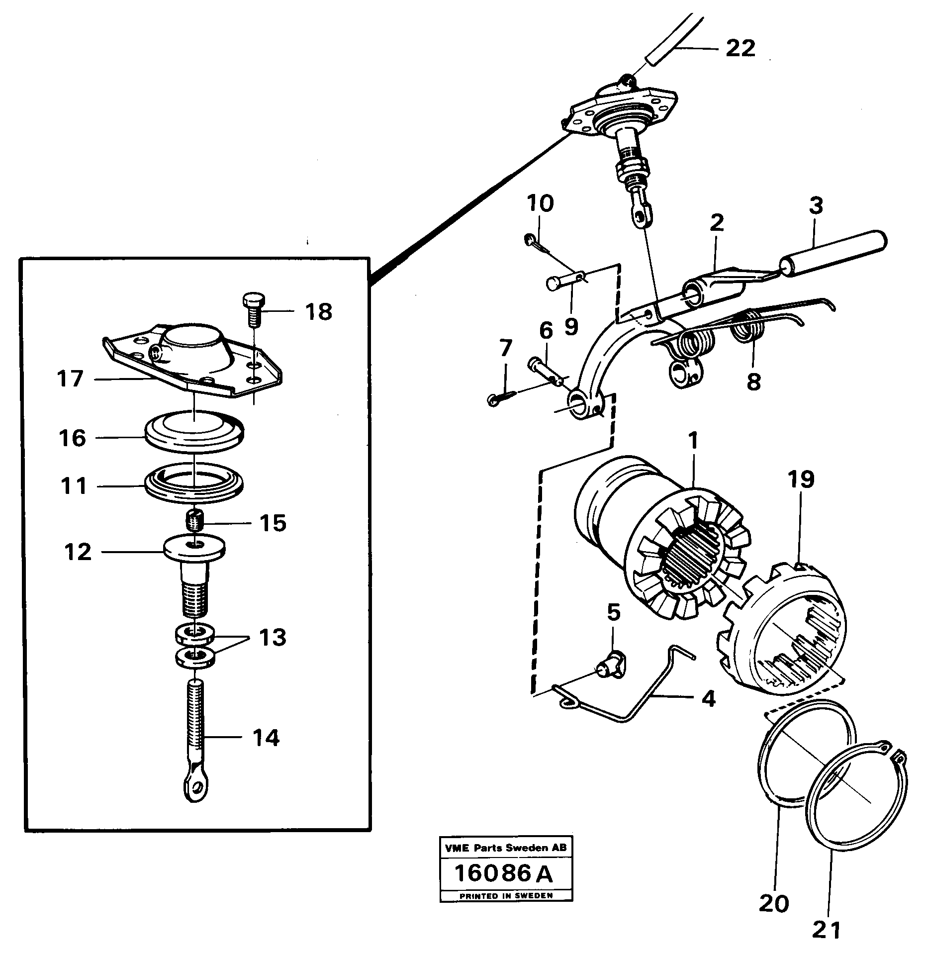 Схема запчастей Volvo 5350B Volvo BM 5350B SER NO 2229 - 3999 - 22271 Differential lock 