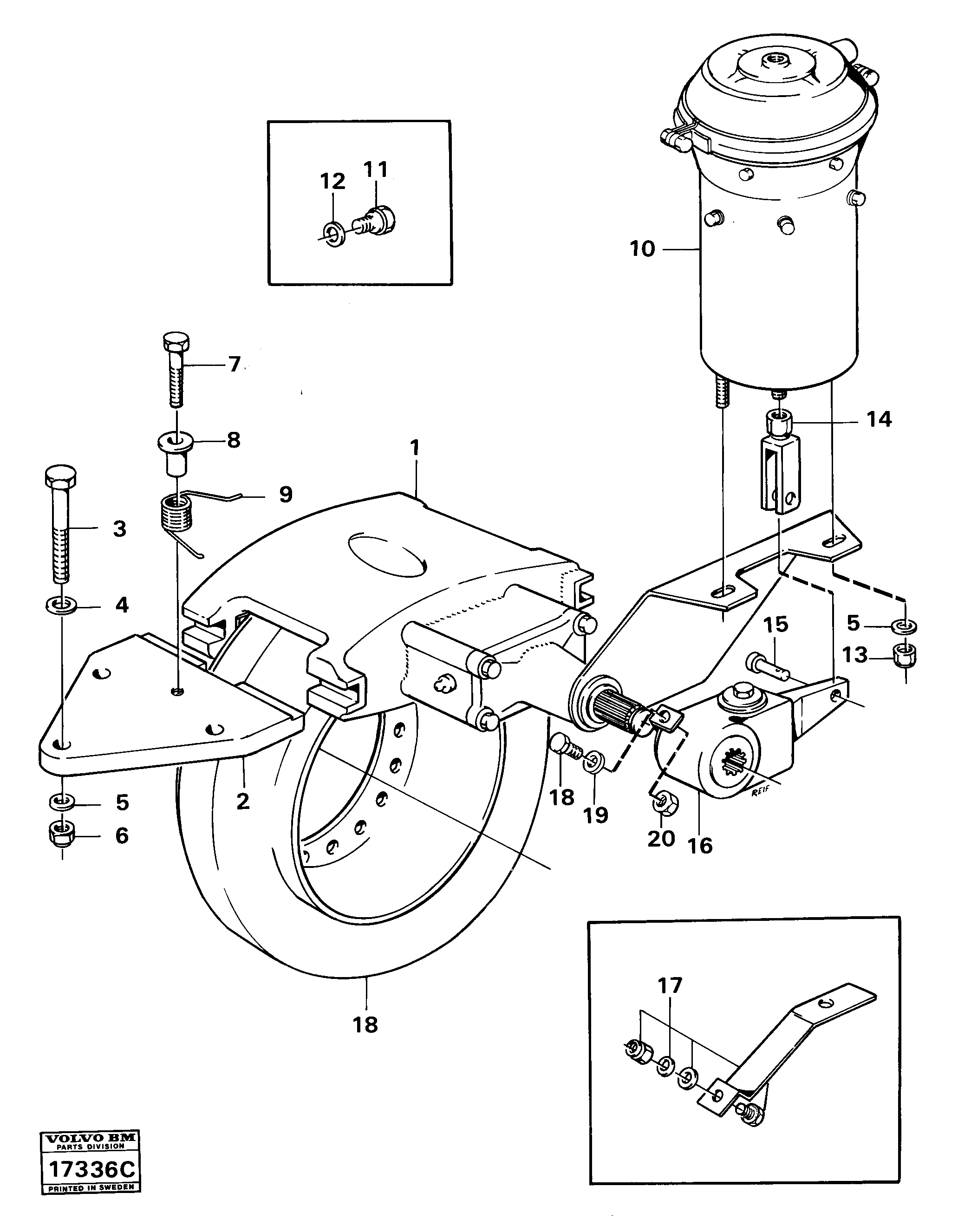 Схема запчастей Volvo 5350B Volvo BM 5350B SER NO 2229 - 3999 - 11821 Parking brake 