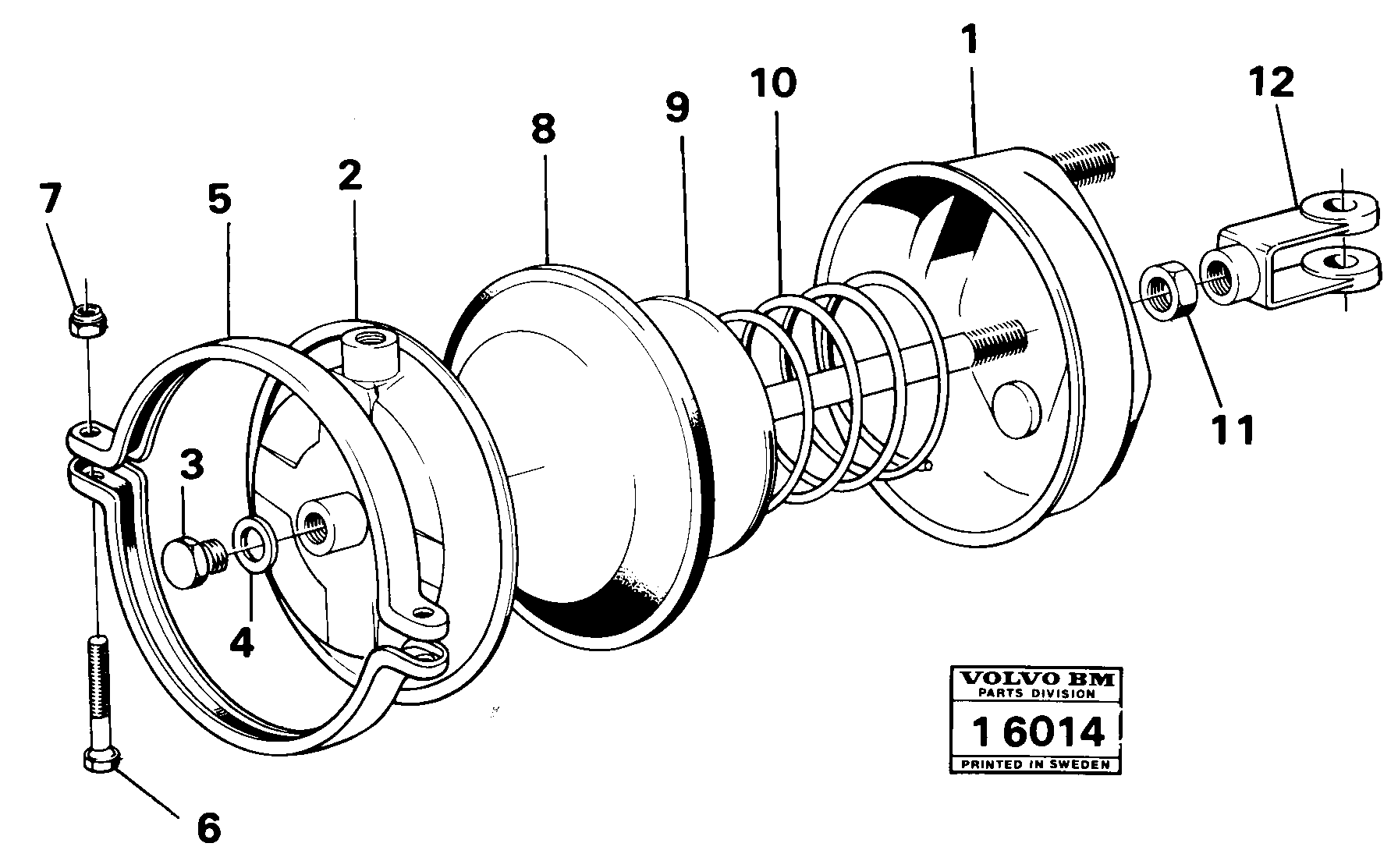 Схема запчастей Volvo 5350B Volvo BM 5350B SER NO 2229 - 3999 - 1177 Brake cylinder 