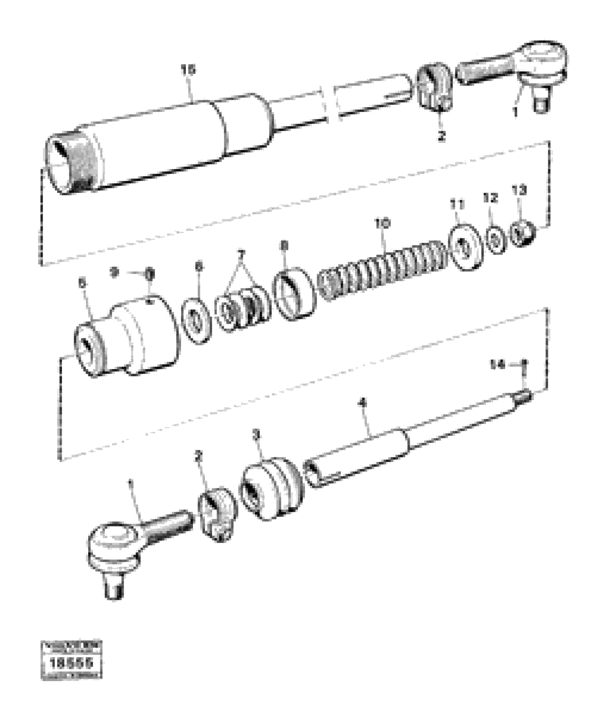 Схема запчастей Volvo 5350B Volvo BM 5350B SER NO 2229 - 3999 - 13703 Drag link 