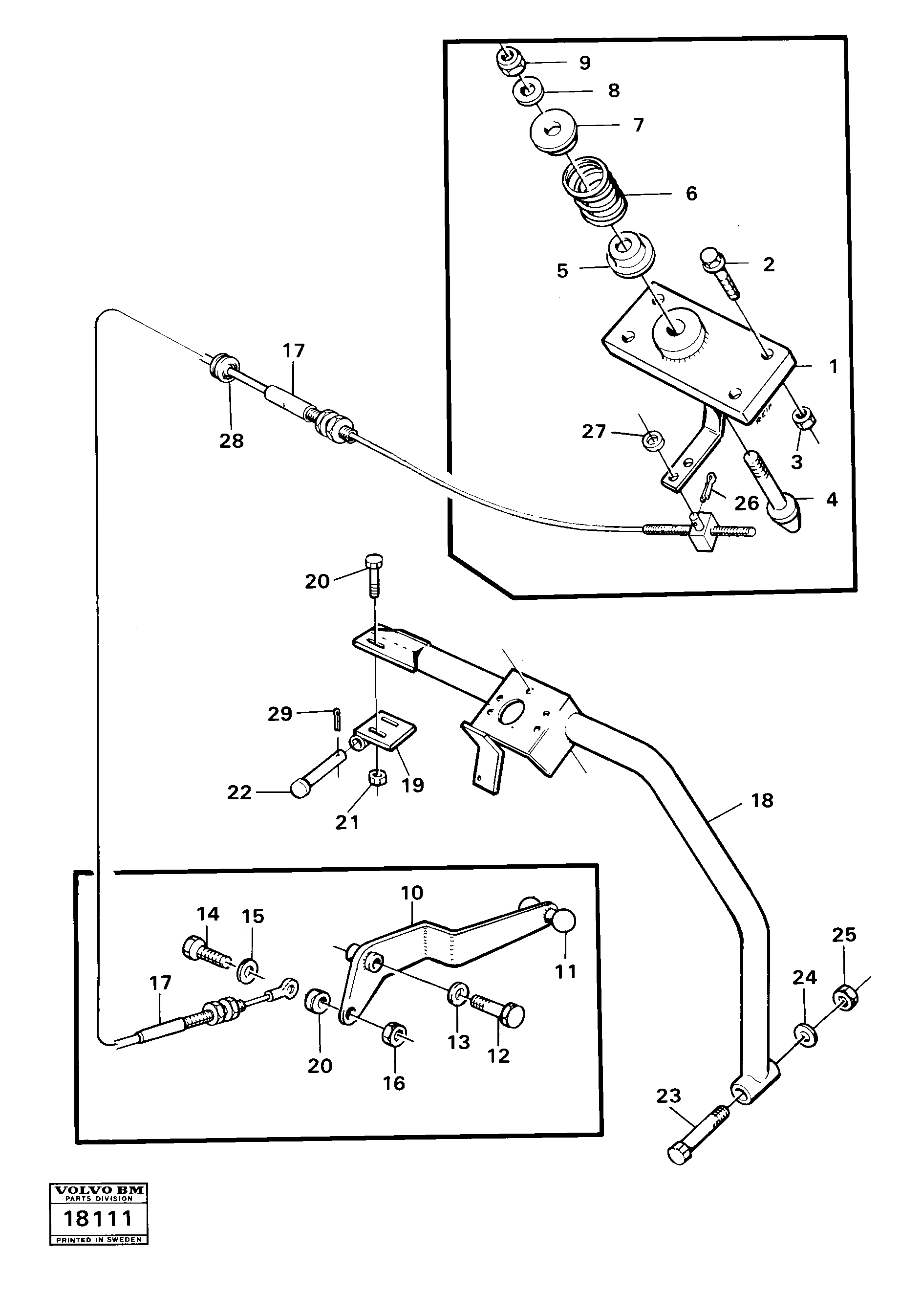 Схема запчастей Volvo 5350B Volvo BM 5350B SER NO 2229 - 3999 - 82204 Hood lock 