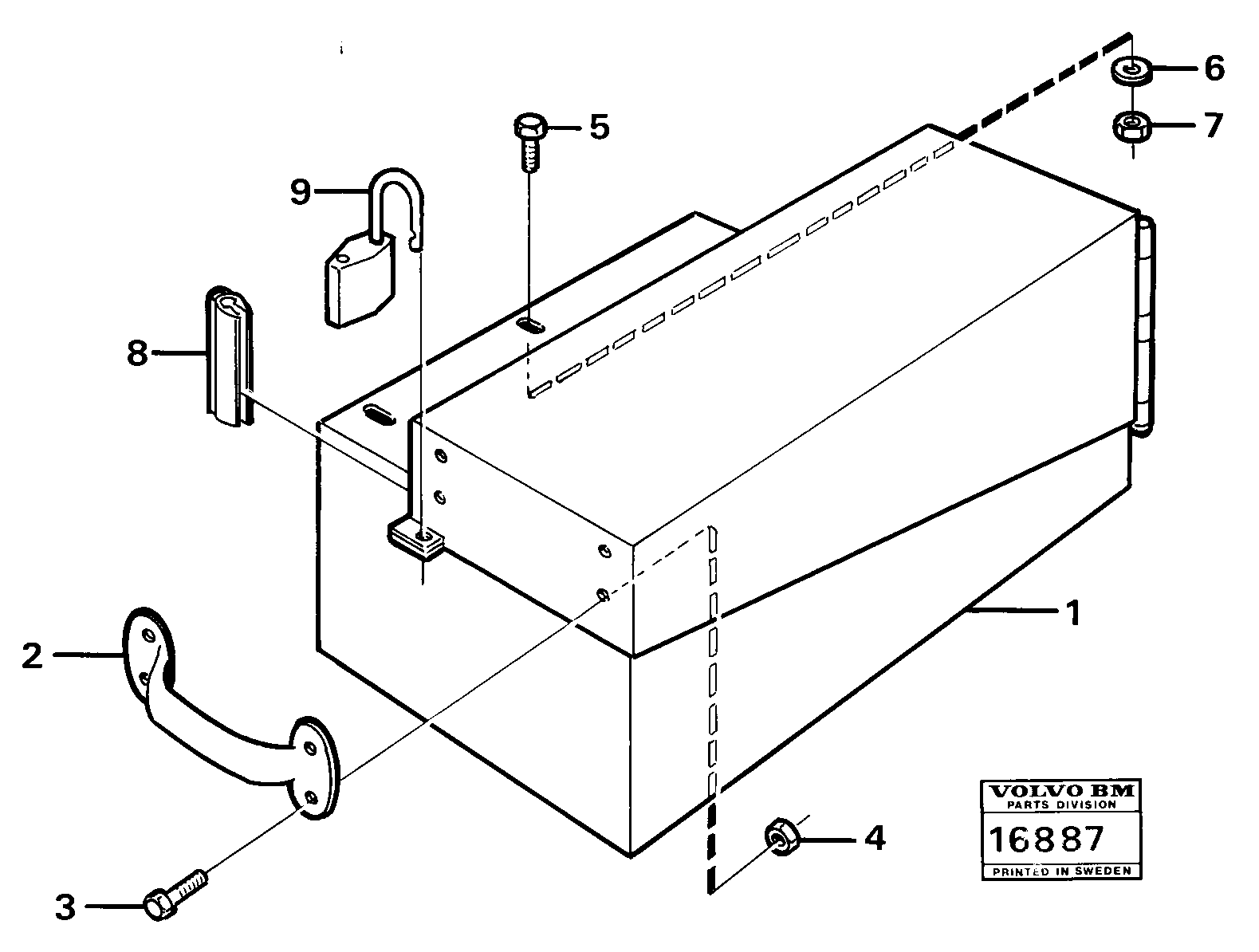 Схема запчастей Volvo 5350B Volvo BM 5350B SER NO 2229 - 3999 - 16522 Tool box 