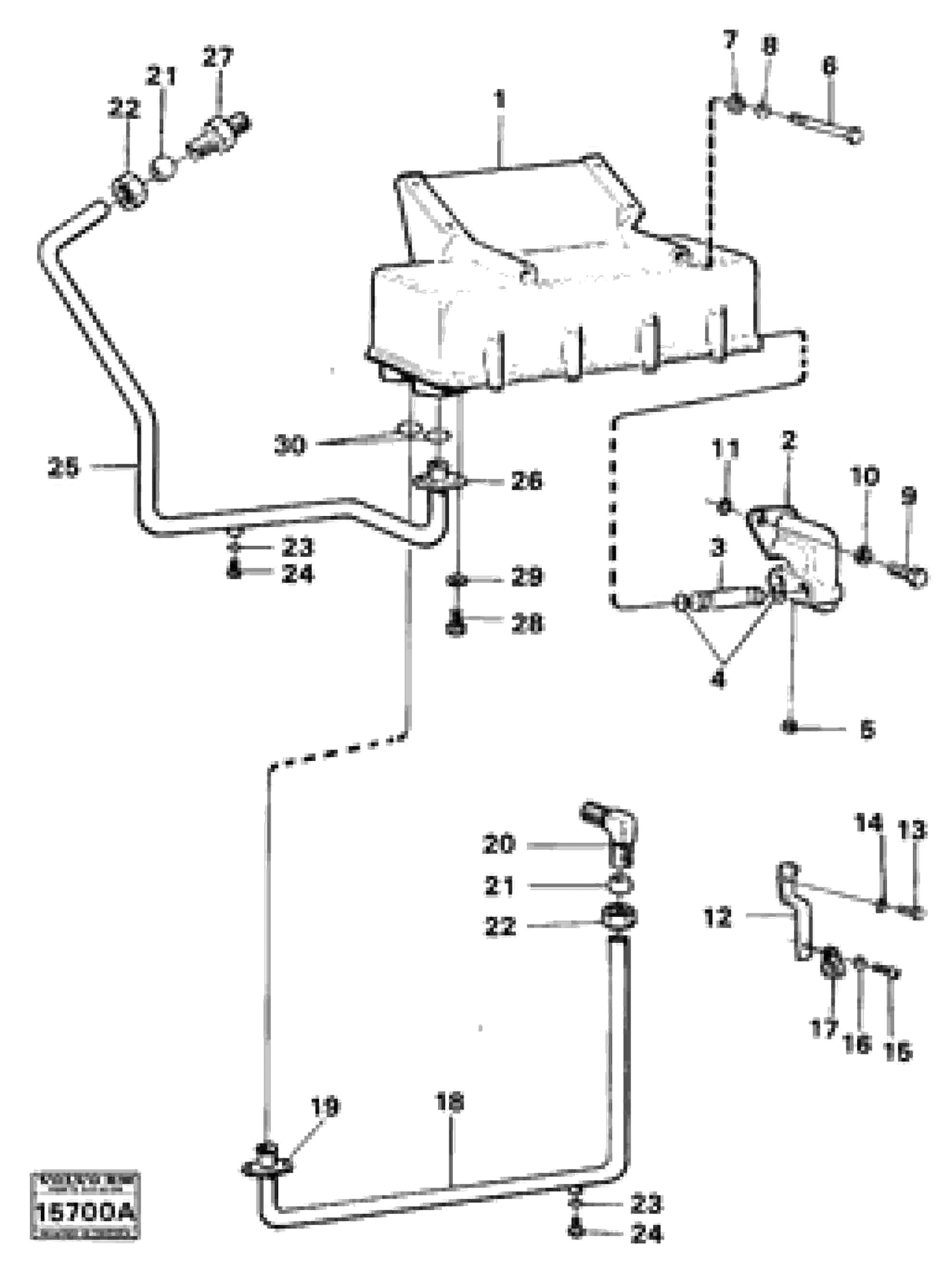 Схема запчастей Volvo 5350B Volvo BM 5350B SER NO 2229 - 3999 - 101912 Oil cooler with fitting parts 