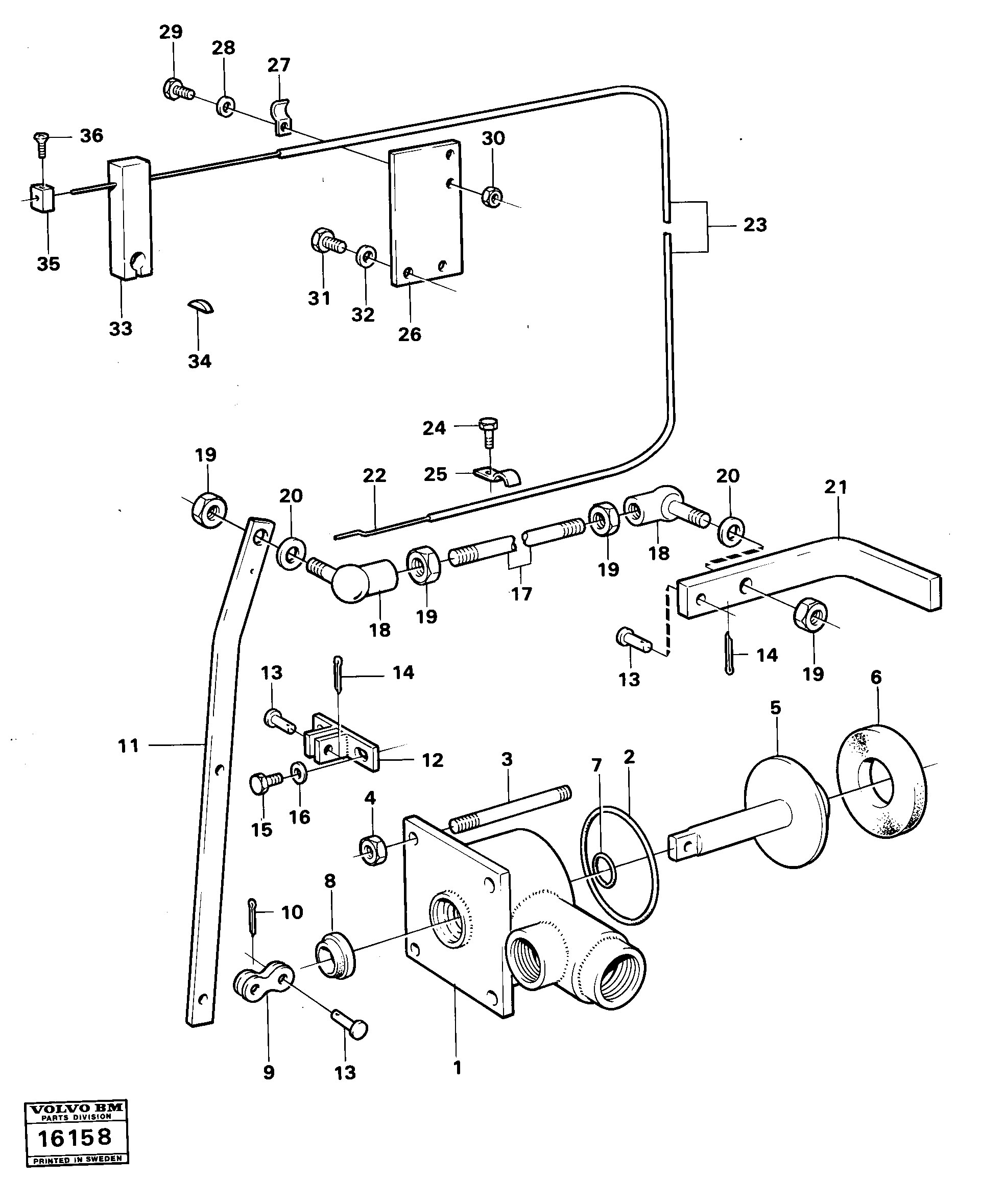 Схема запчастей Volvo 5350B Volvo BM 5350B SER NO 2229 - 3999 - 91288 Shut-off valve 