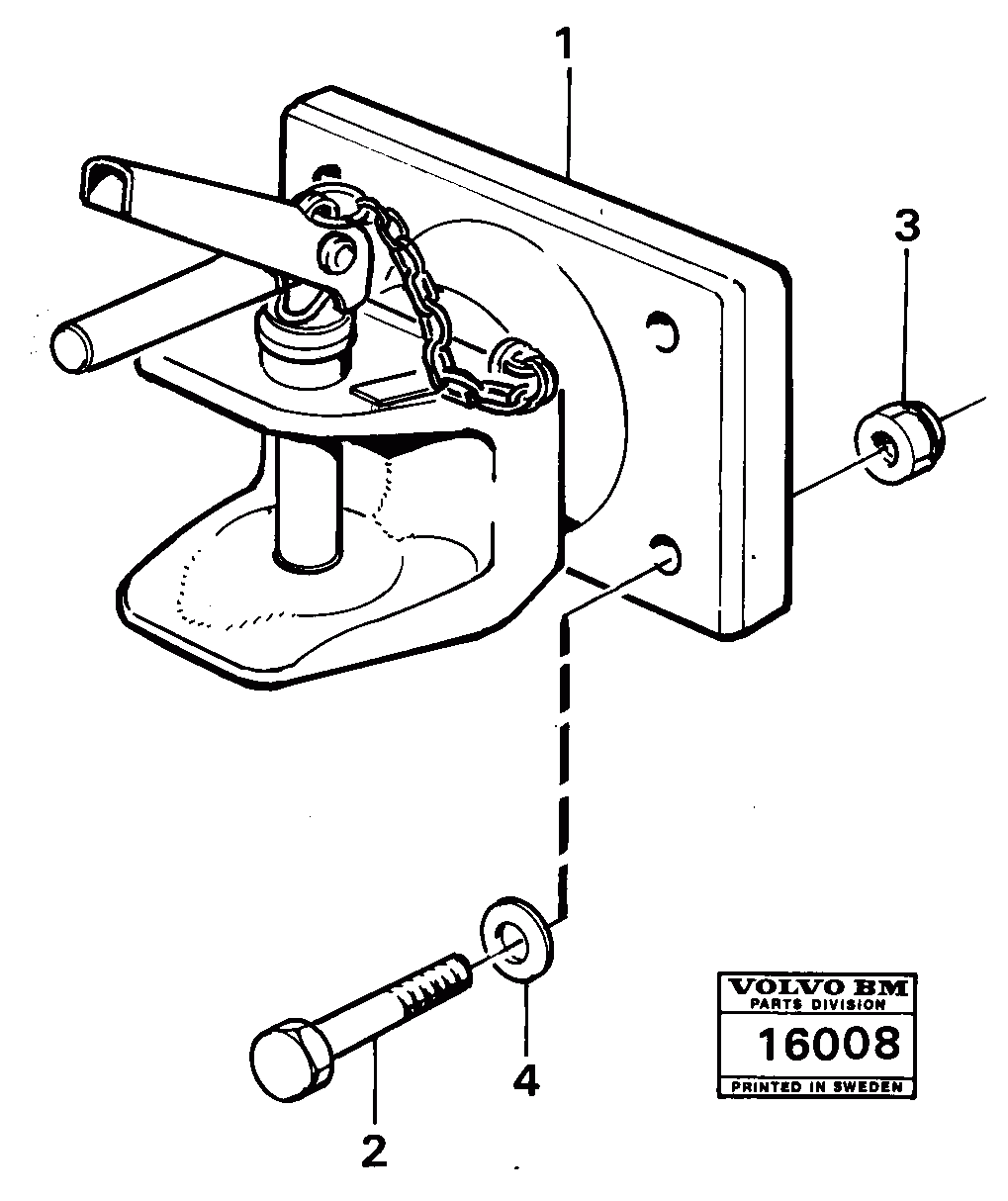 Схема запчастей Volvo 5350B Volvo BM 5350B SER NO 2229 - 3999 - 17165 Draft hook 