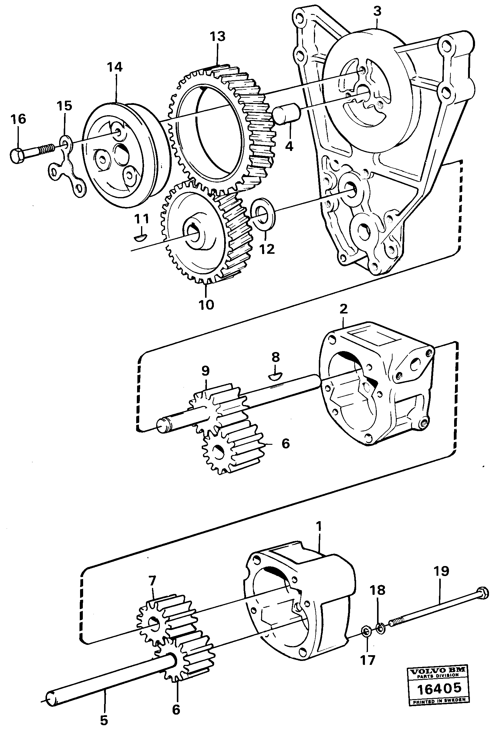 Схема запчастей Volvo 5350B Volvo BM 5350B SER NO 2229 - 3999 - 99768 Насос масляный 