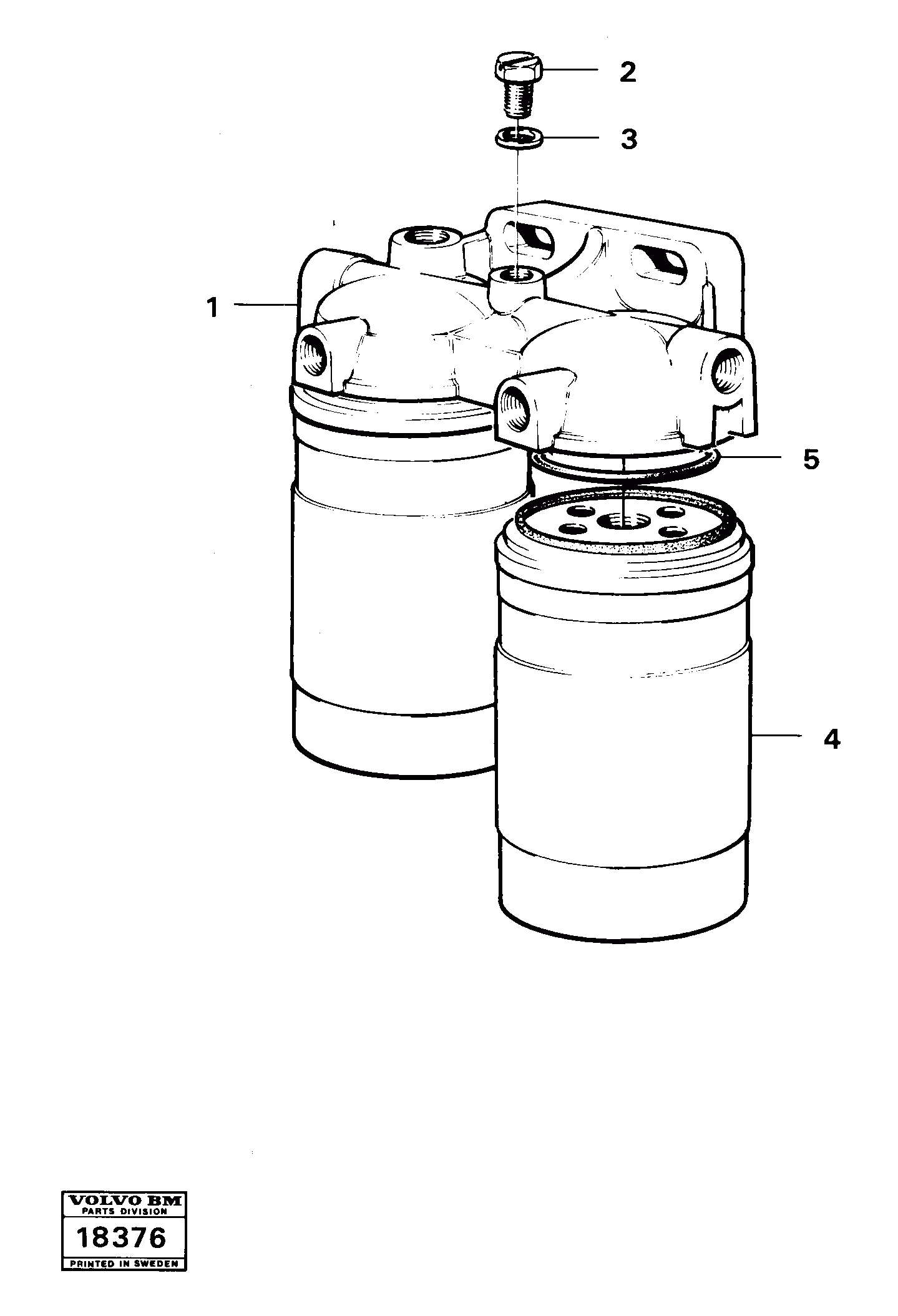 Схема запчастей Volvo 5350B Volvo BM 5350B SER NO 2229 - 3999 - 14080 Fuel filter td 71 ga 