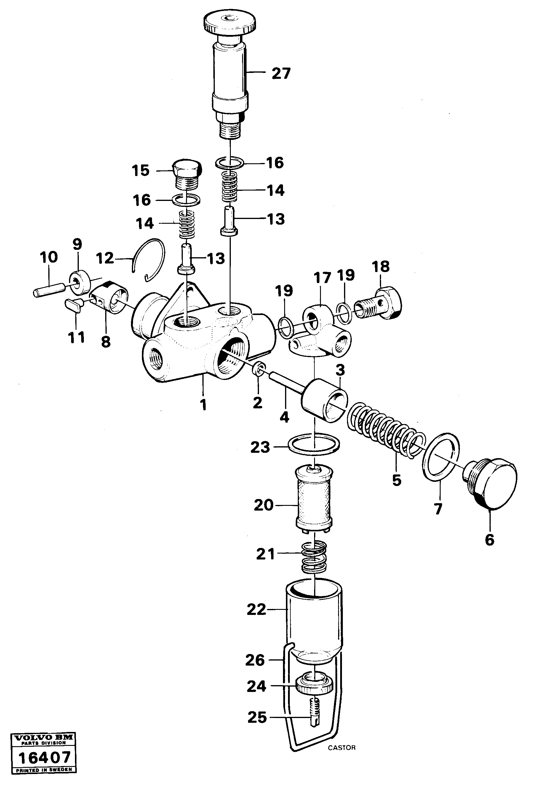 Схема запчастей Volvo 5350B Volvo BM 5350B SER NO 2229 - 3999 - 18856 Feed pump td 70 g 