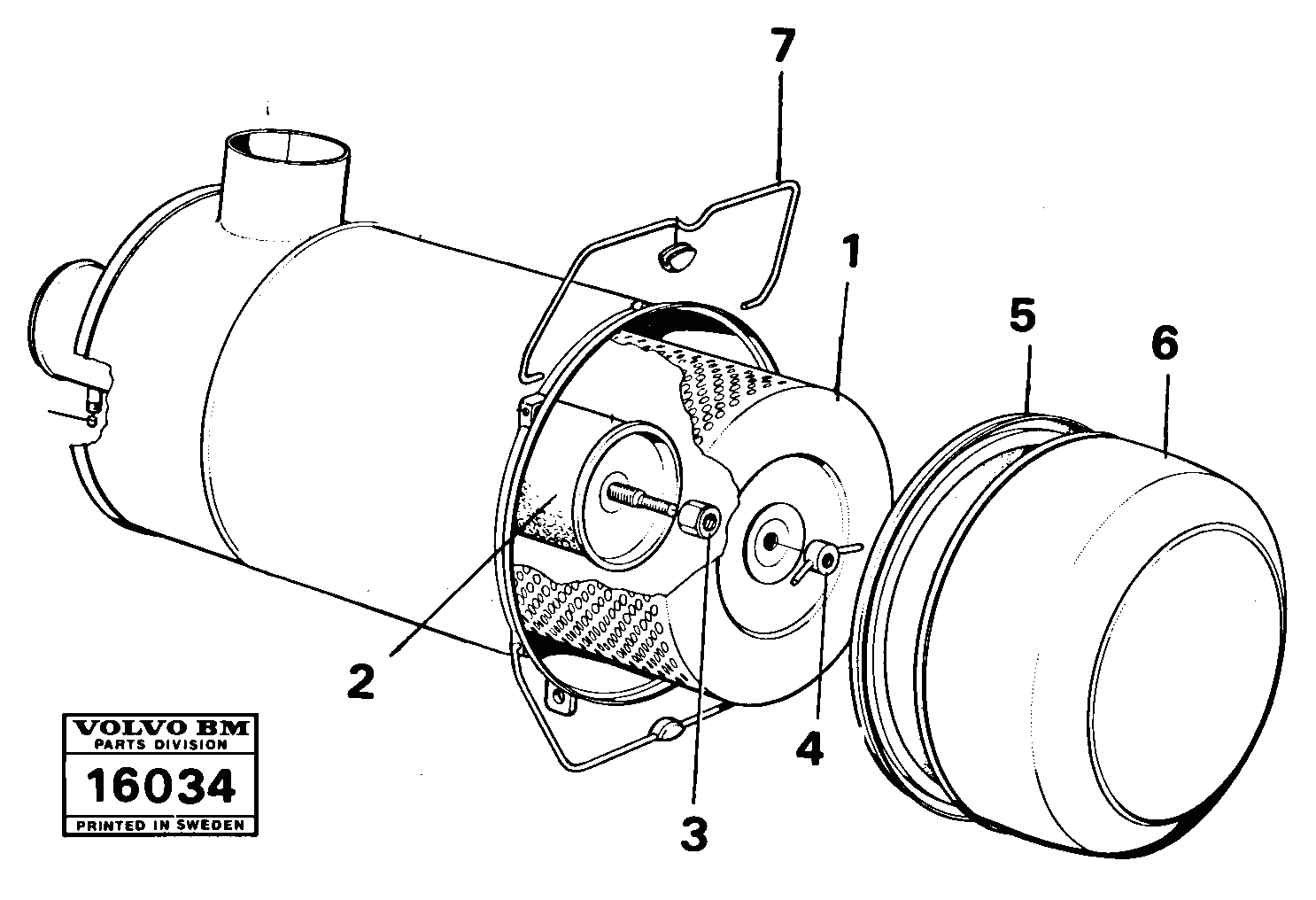 Схема запчастей Volvo 5350B Volvo BM 5350B SER NO 2229 - 3999 - 23706 Фильтр воздушный 