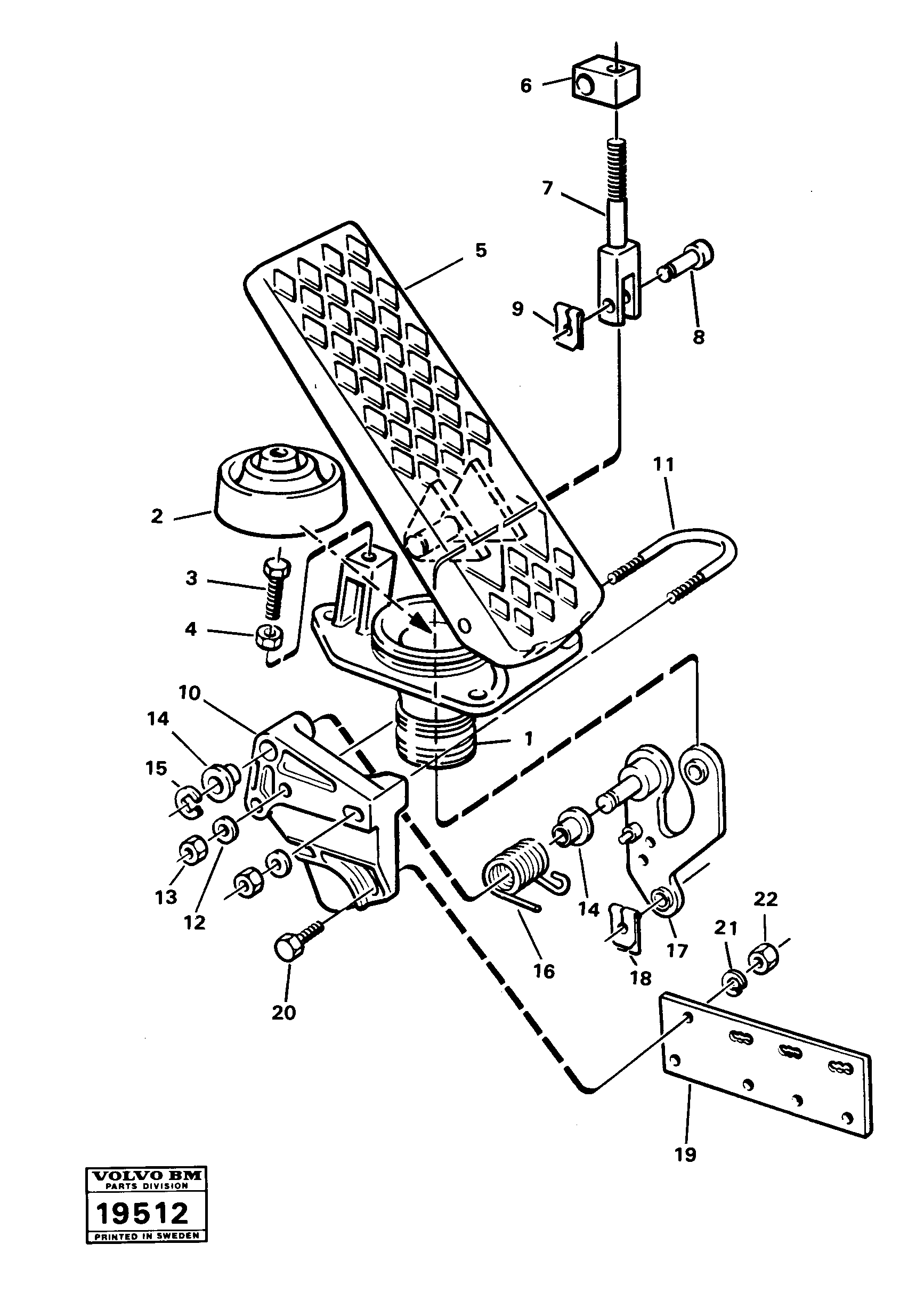 Схема запчастей Volvo 5350B Volvo BM 5350B SER NO 2229 - 3999 - 86499 Pedal 