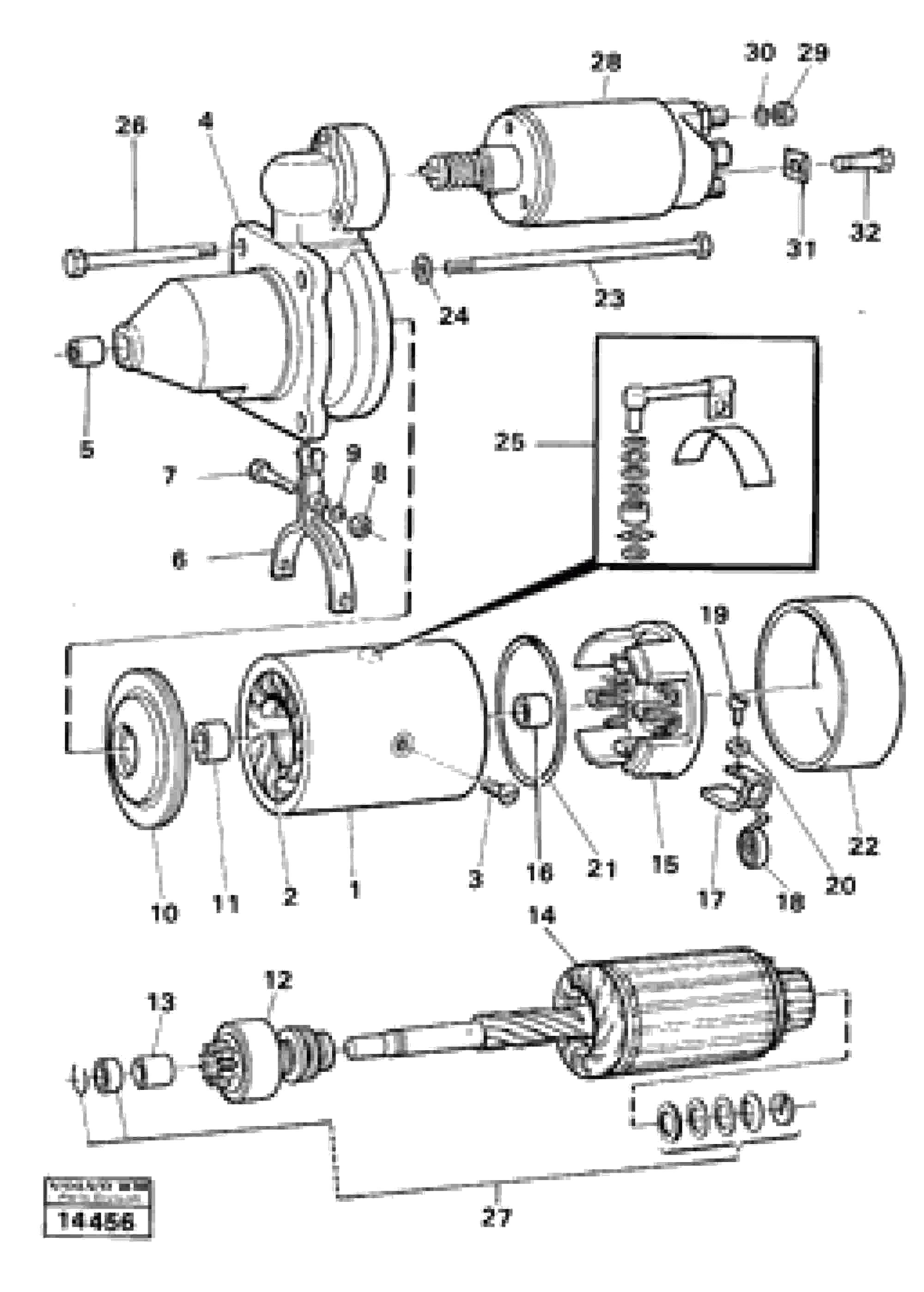 Схема запчастей Volvo 5350B Volvo BM 5350B SER NO 2229 - 3999 - 11536 Startermotor 