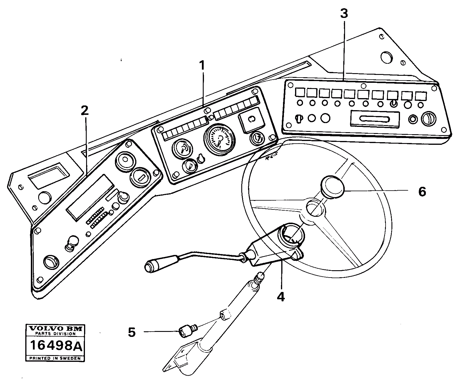 Схема запчастей Volvo 5350B Volvo BM 5350B SER NO 2229 - 3999 - 19051 Instrument panel 