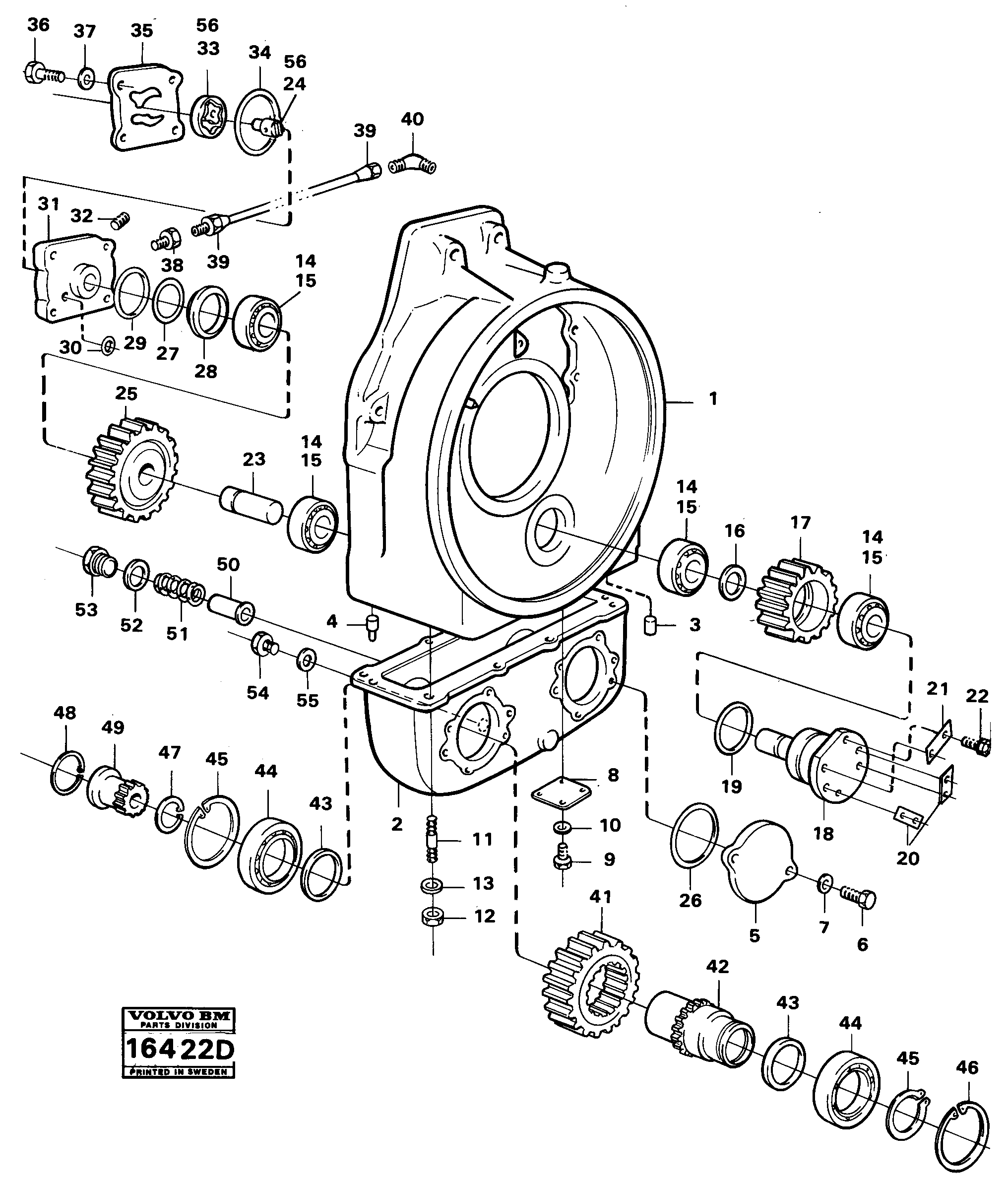 Схема запчастей Volvo 5350B Volvo BM 5350B SER NO 2229 - 3999 - 96804 Pump drive 