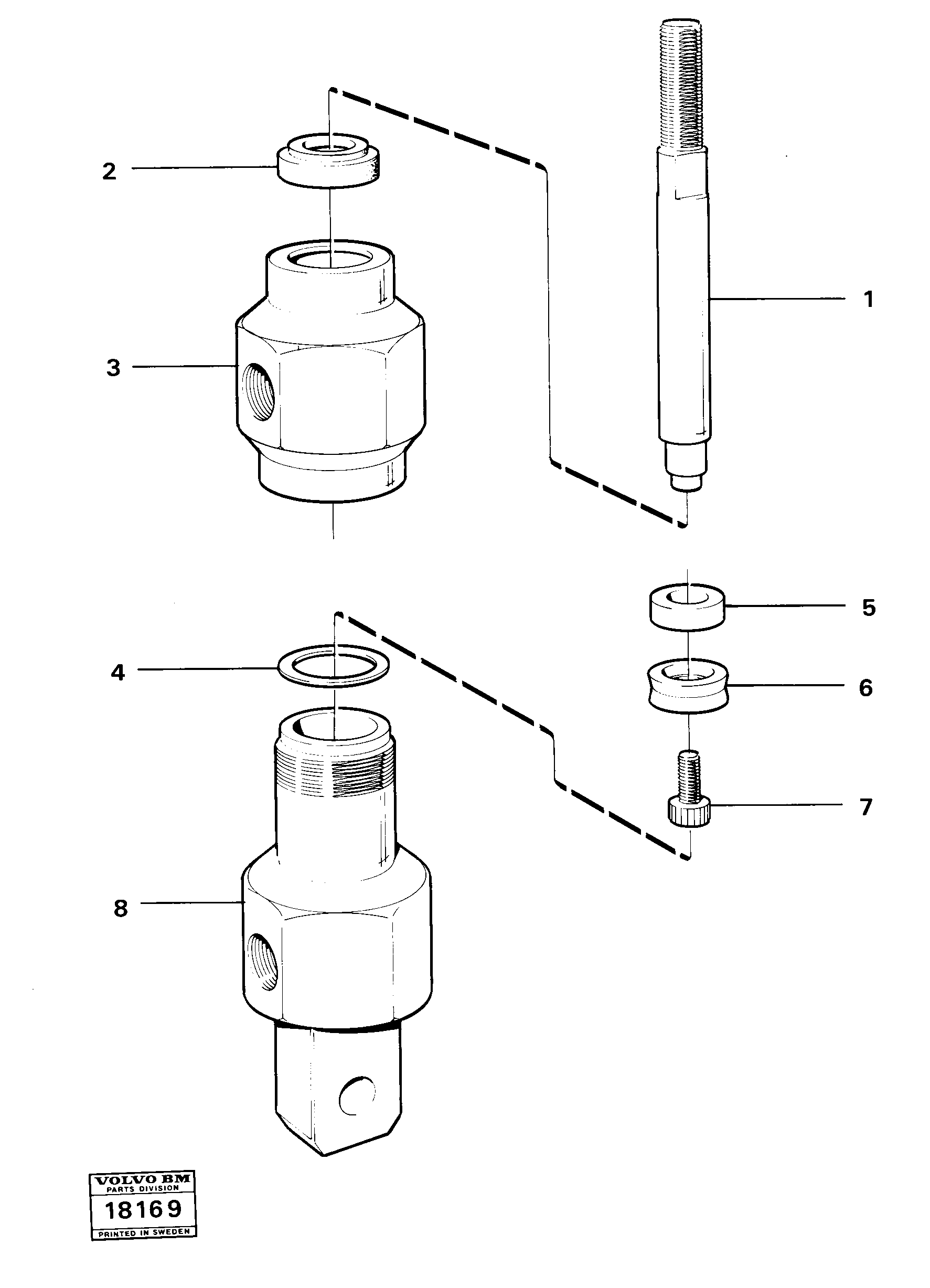 Схема запчастей Volvo 5350B Volvo BM 5350B SER NO 2229 - 3999 - 14815 Air cylinder 