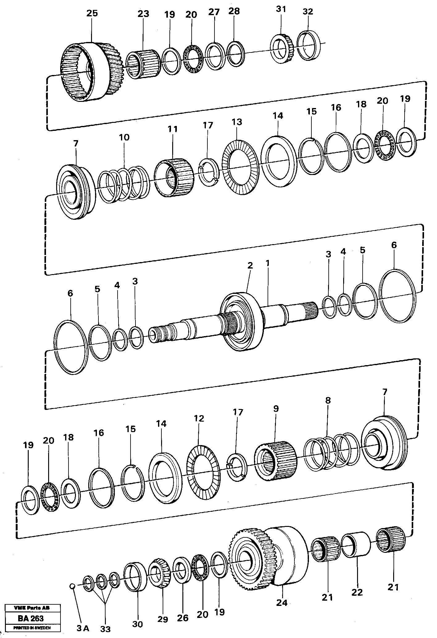 Схема запчастей Volvo A20 VOLVO BM A20 - 20151 Clutches 1:st and 2:nd speeds 