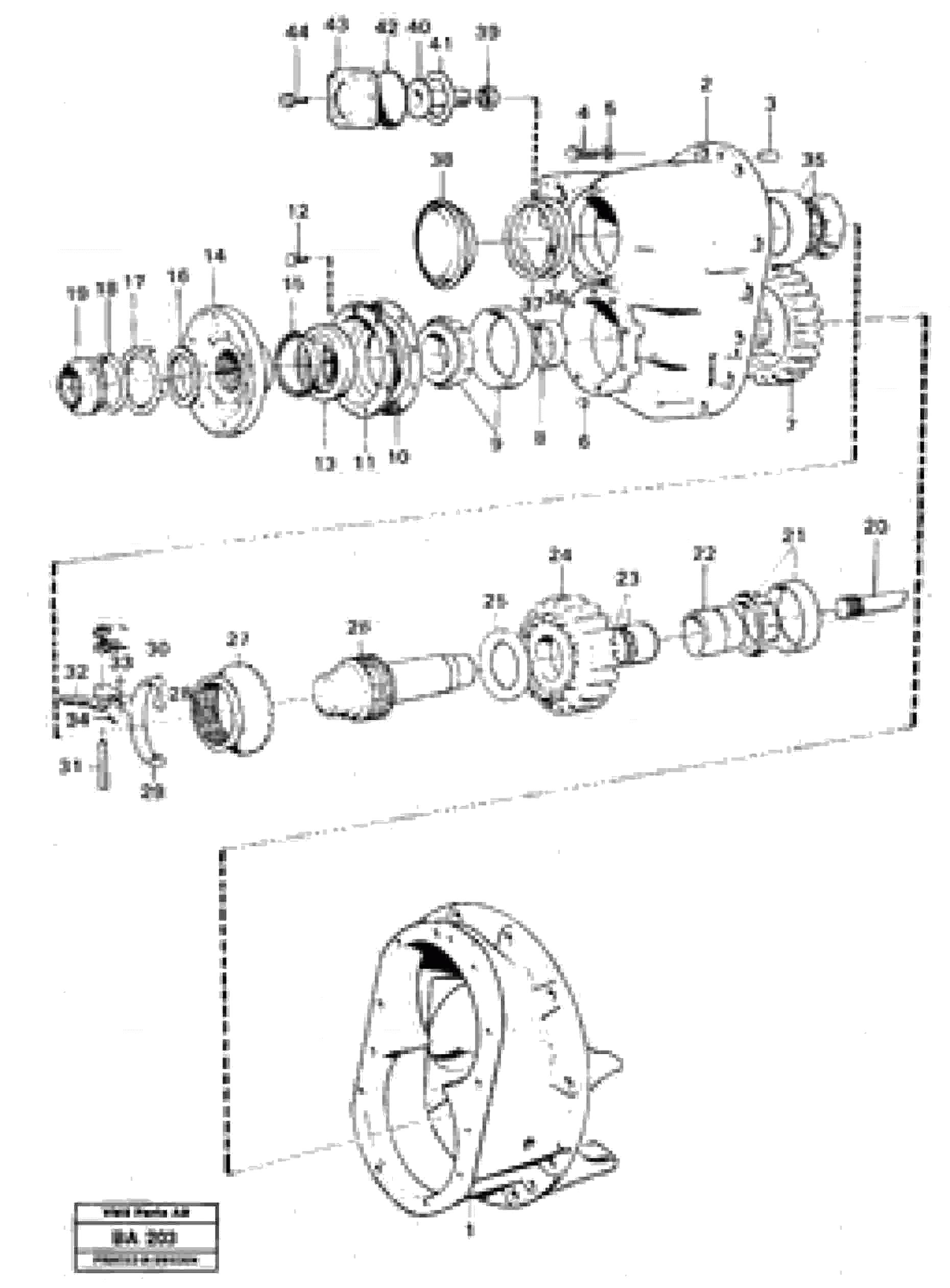 Схема запчастей Volvo A20 VOLVO BM A20 - 16928 Главная передача 
