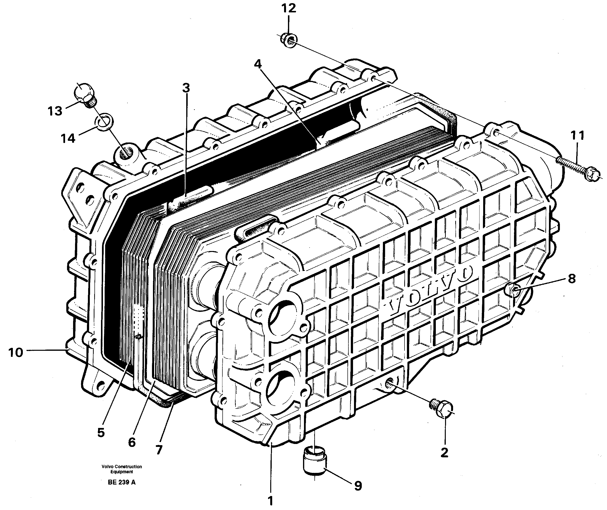 Схема запчастей Volvo A35 Volvo BM A35 - 85777 Масляный радиатор 