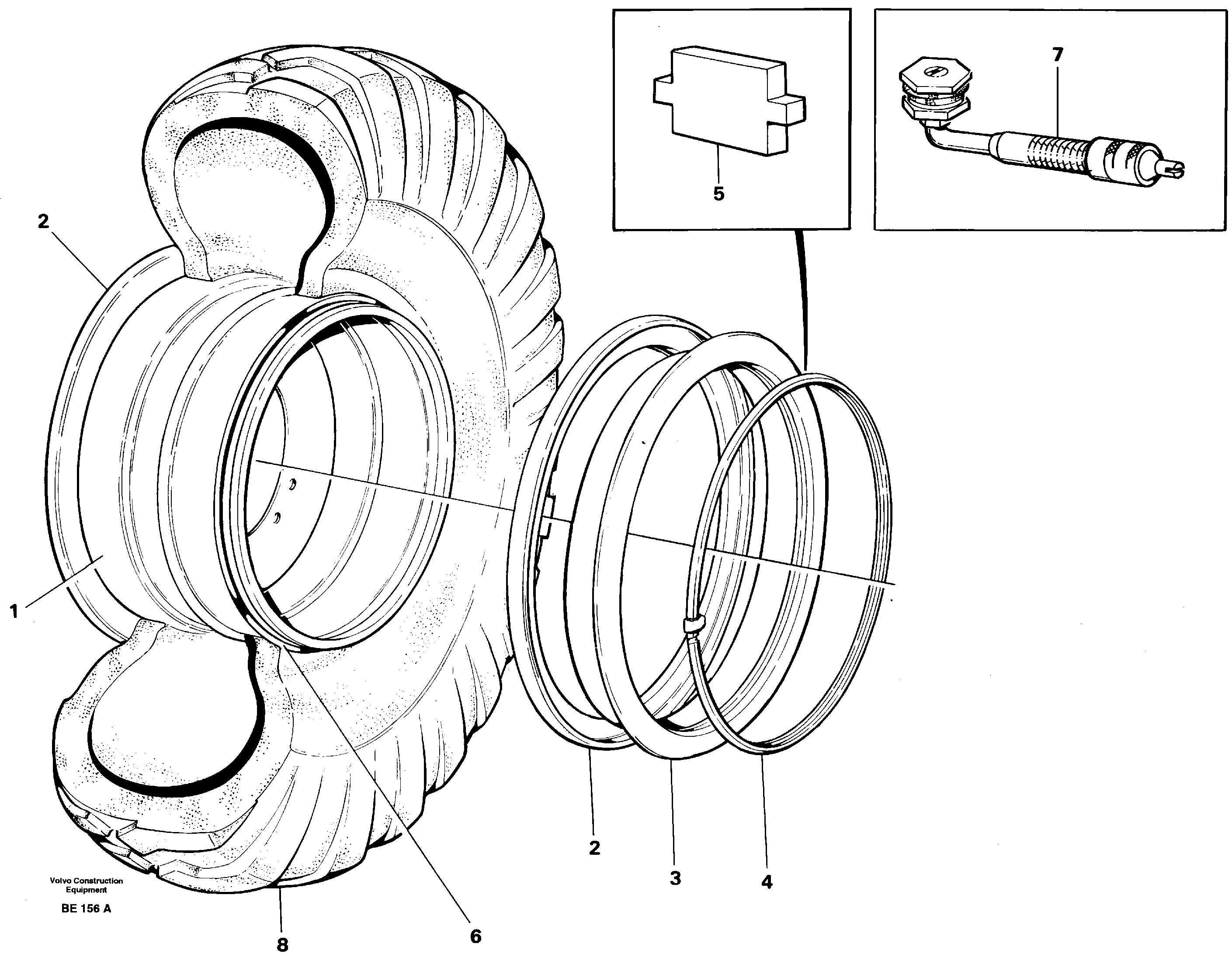 Схема запчастей Volvo A35 Volvo BM A35 - 97162 Wheel Usa 