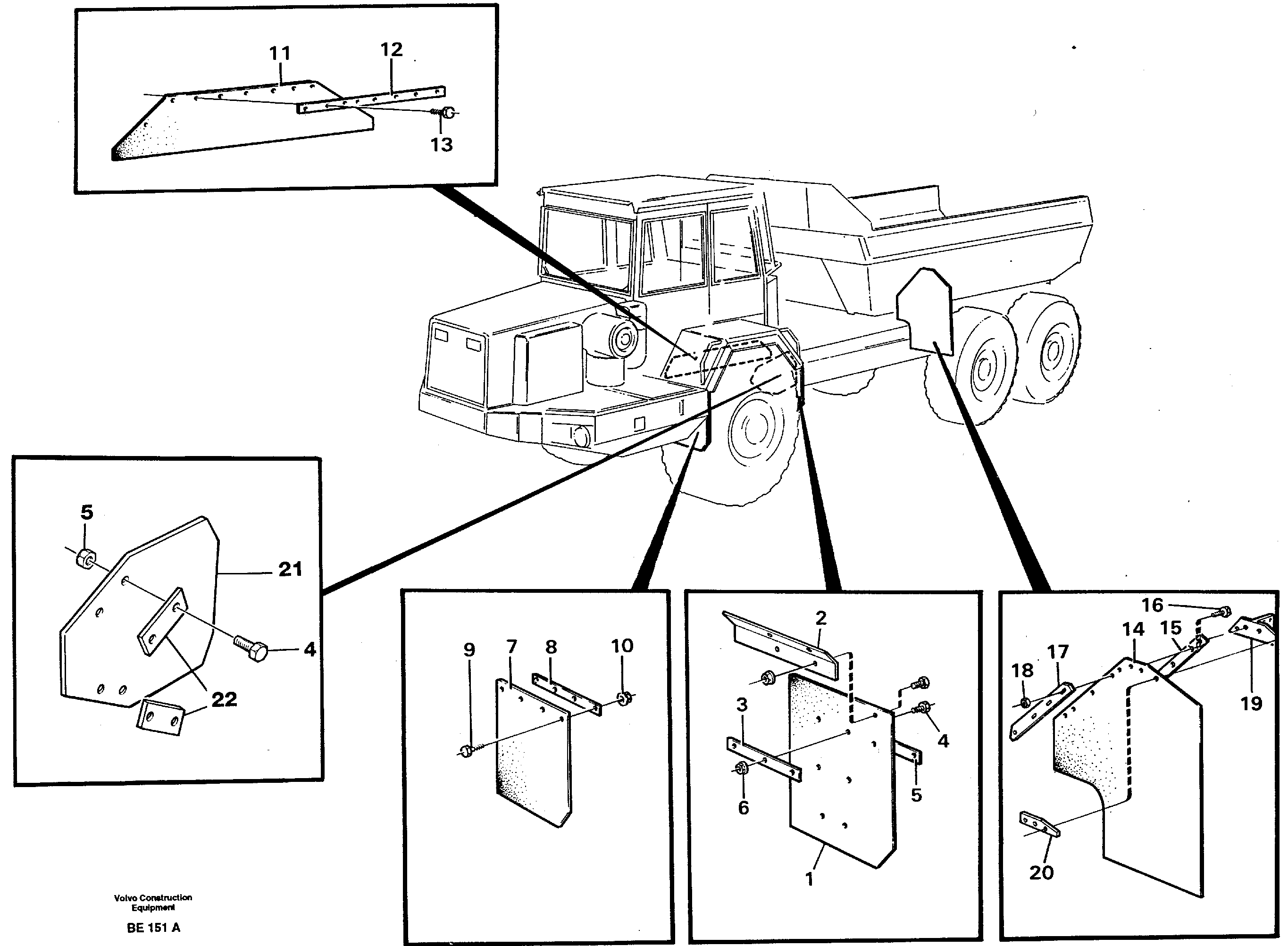 Схема запчастей Volvo A35 Volvo BM A35 - 88107 Mudflap 