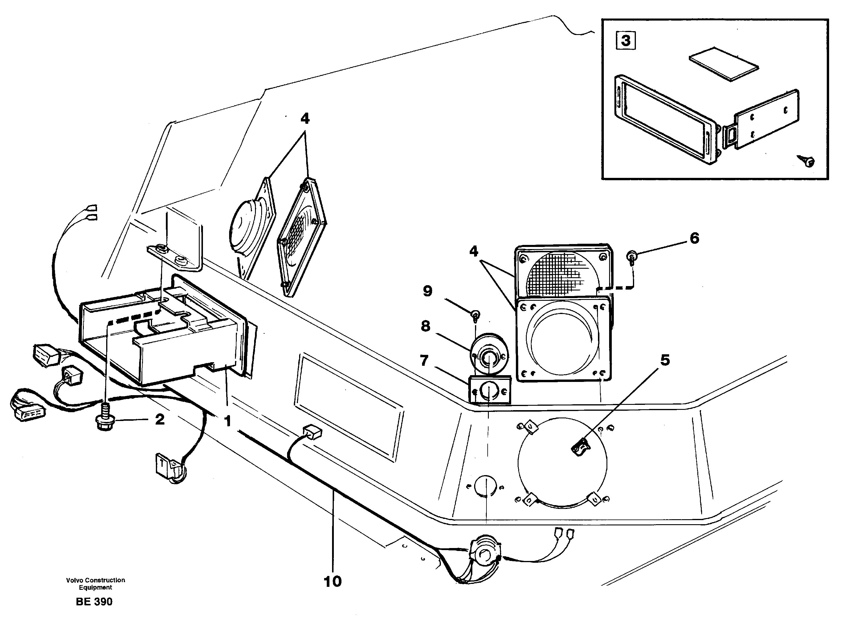 Схема запчастей Volvo A35 Volvo BM A35 - 5884 Radio bracket 